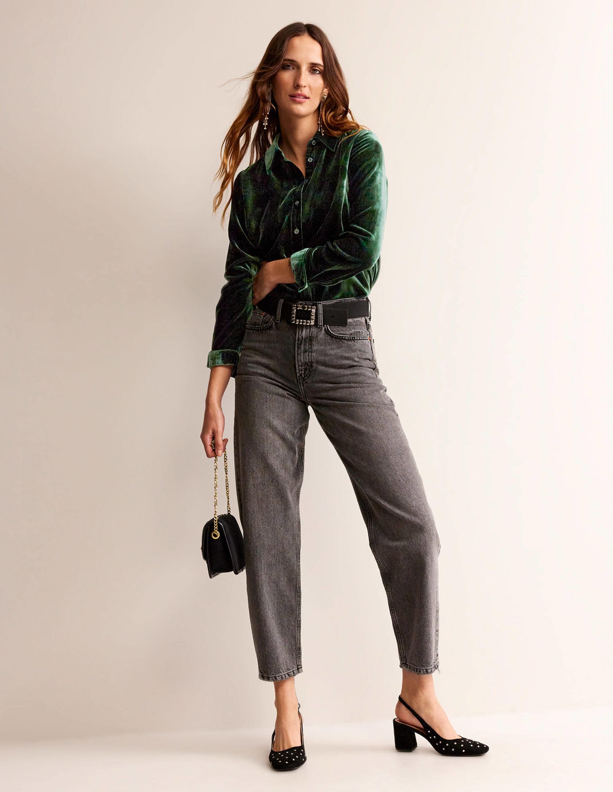 Chemise Sienna en velours-Vert Chatsworth - Image 4