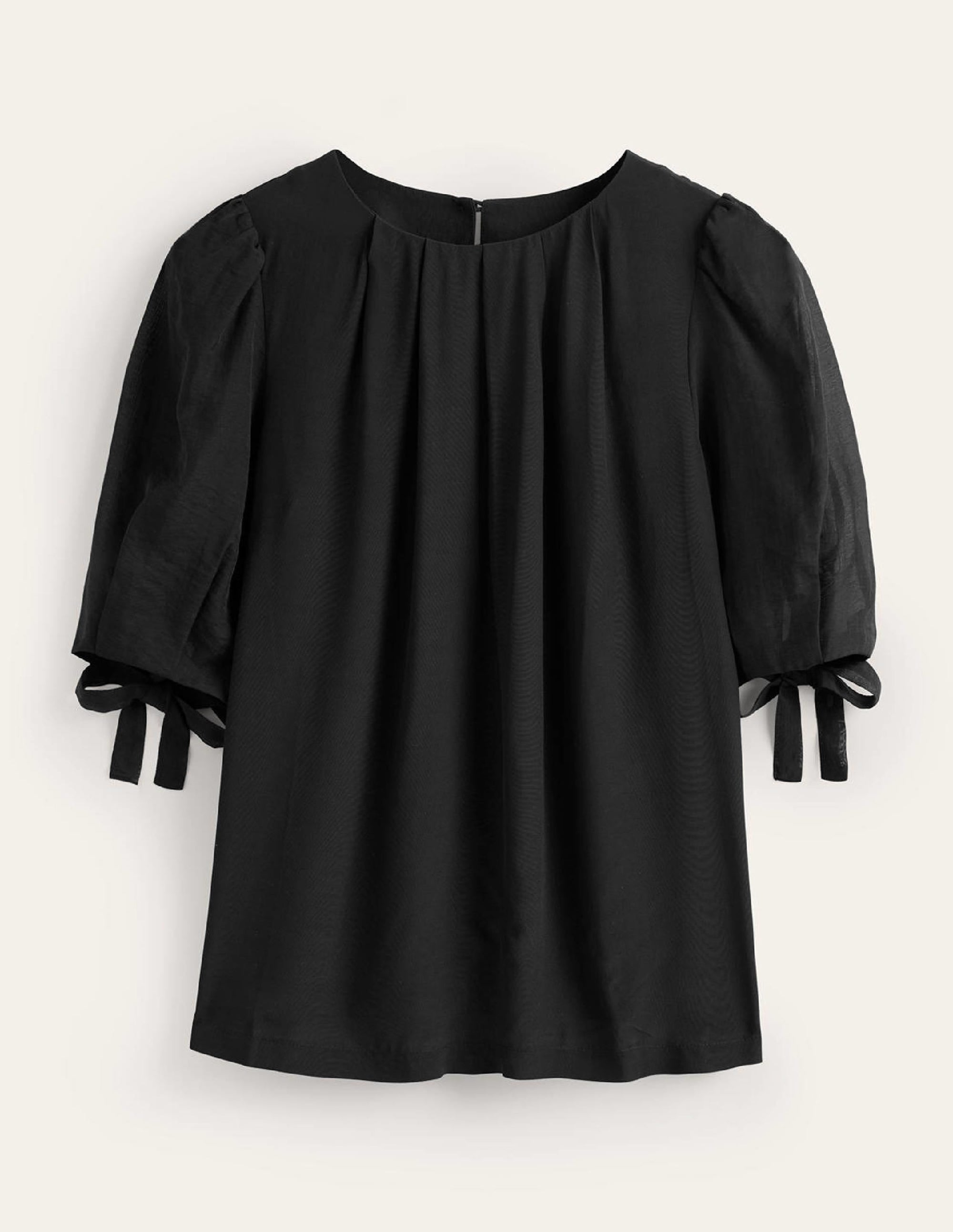 Oberteil mit Organza-Puffärmeln-Schwarz - Image 6