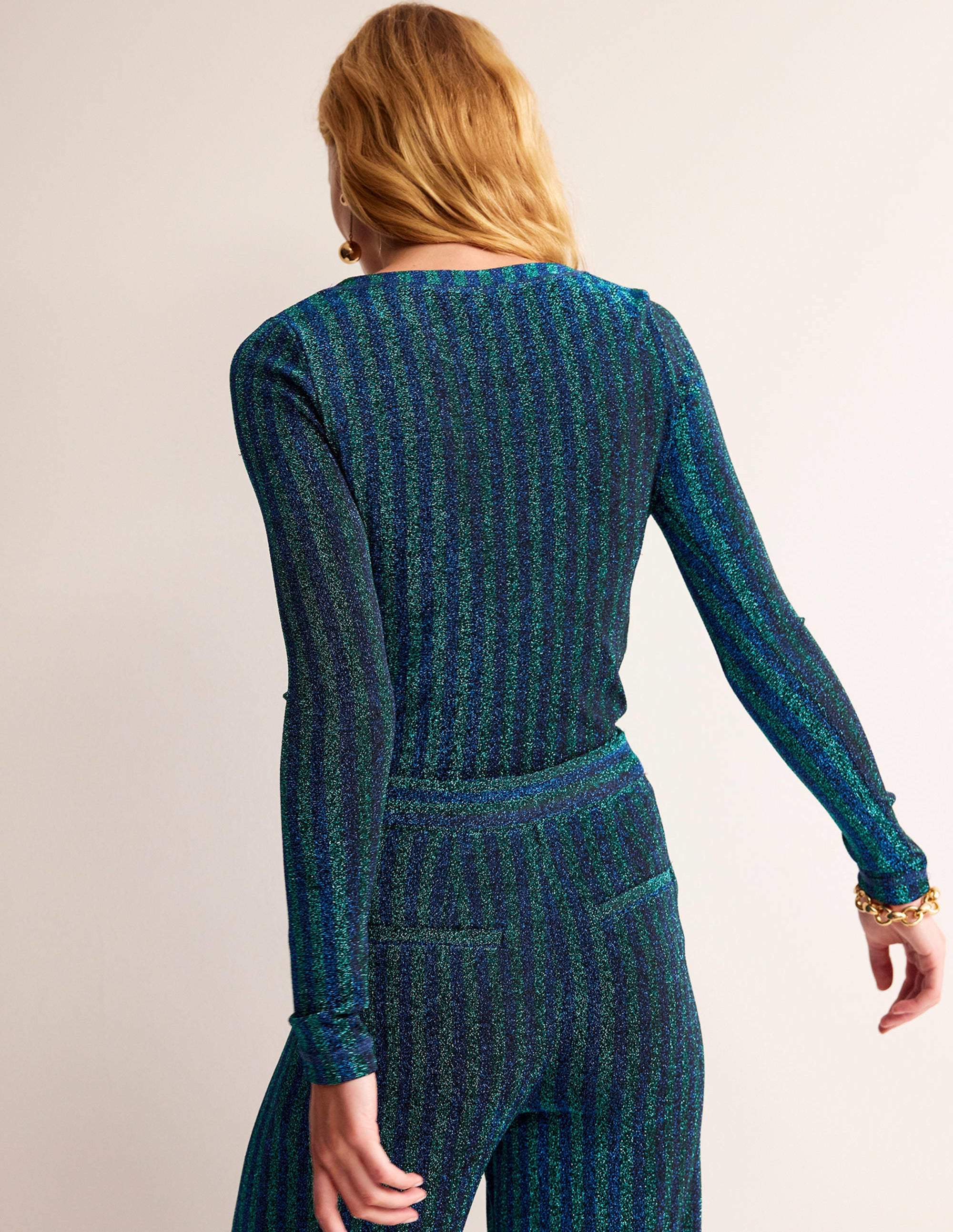 Mia Metallic-Oberteil-Blau, Grün - Image 3