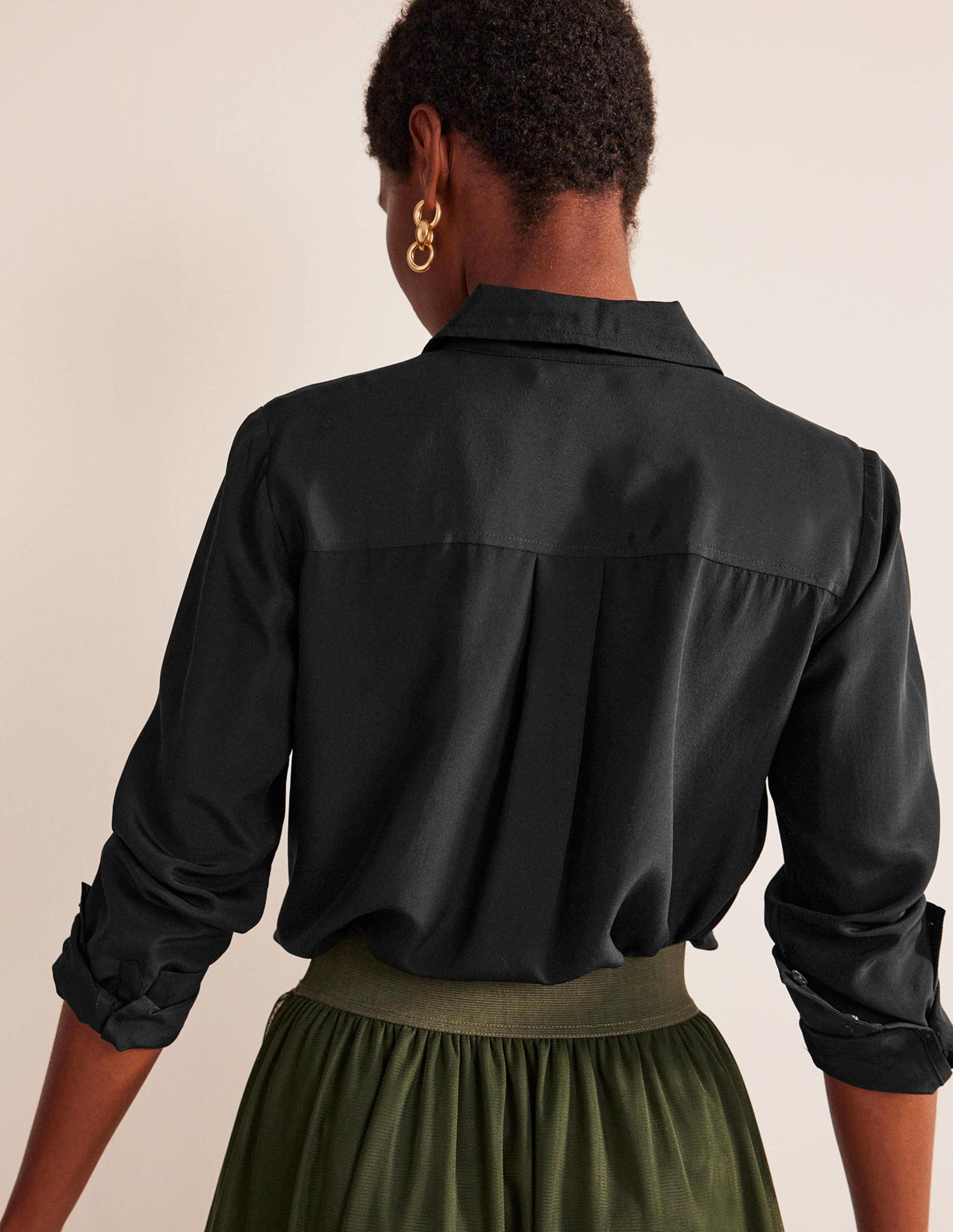 Sienna Silk Shirt-Black-3