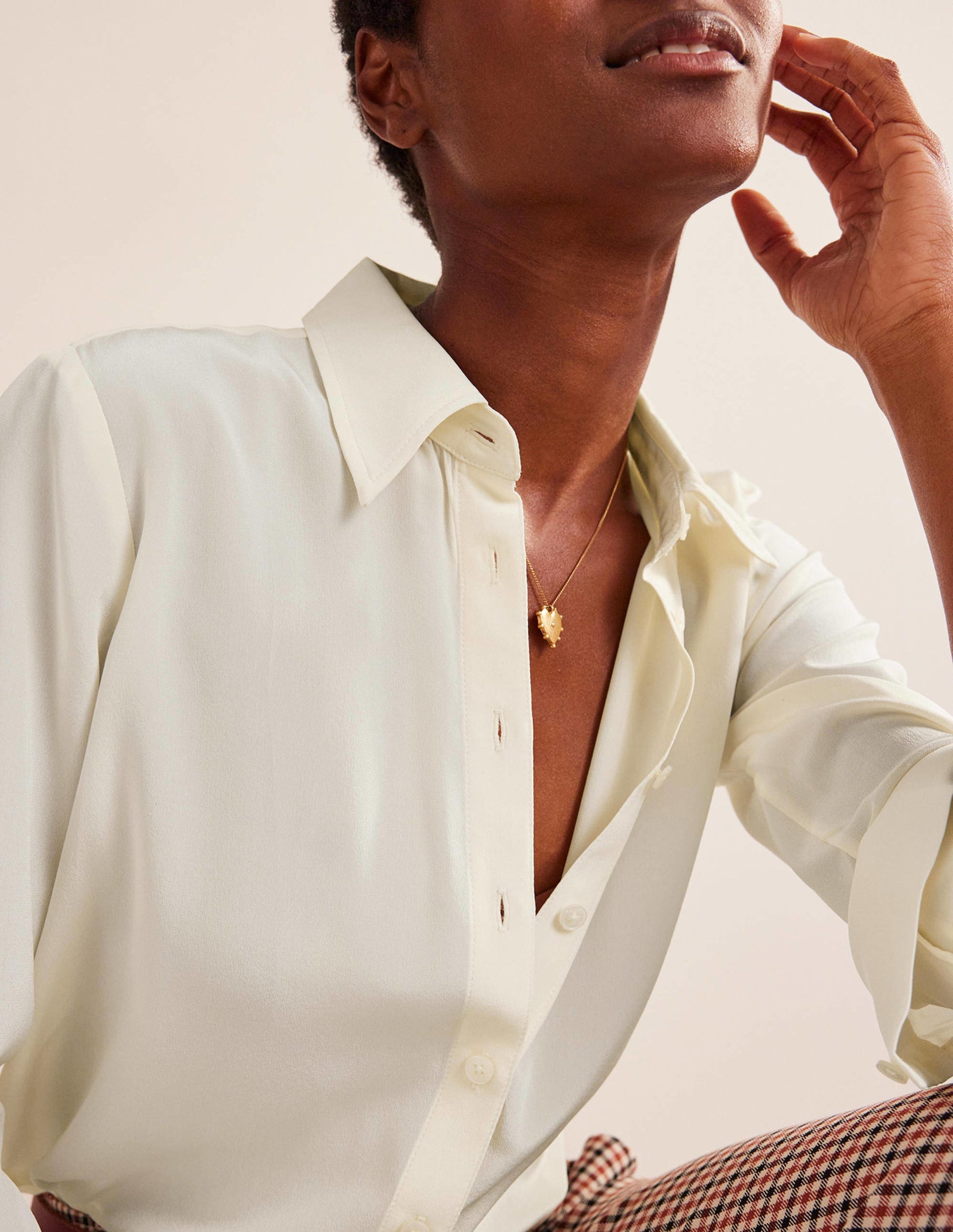 Sienna Silk Shirt-Ivory-2