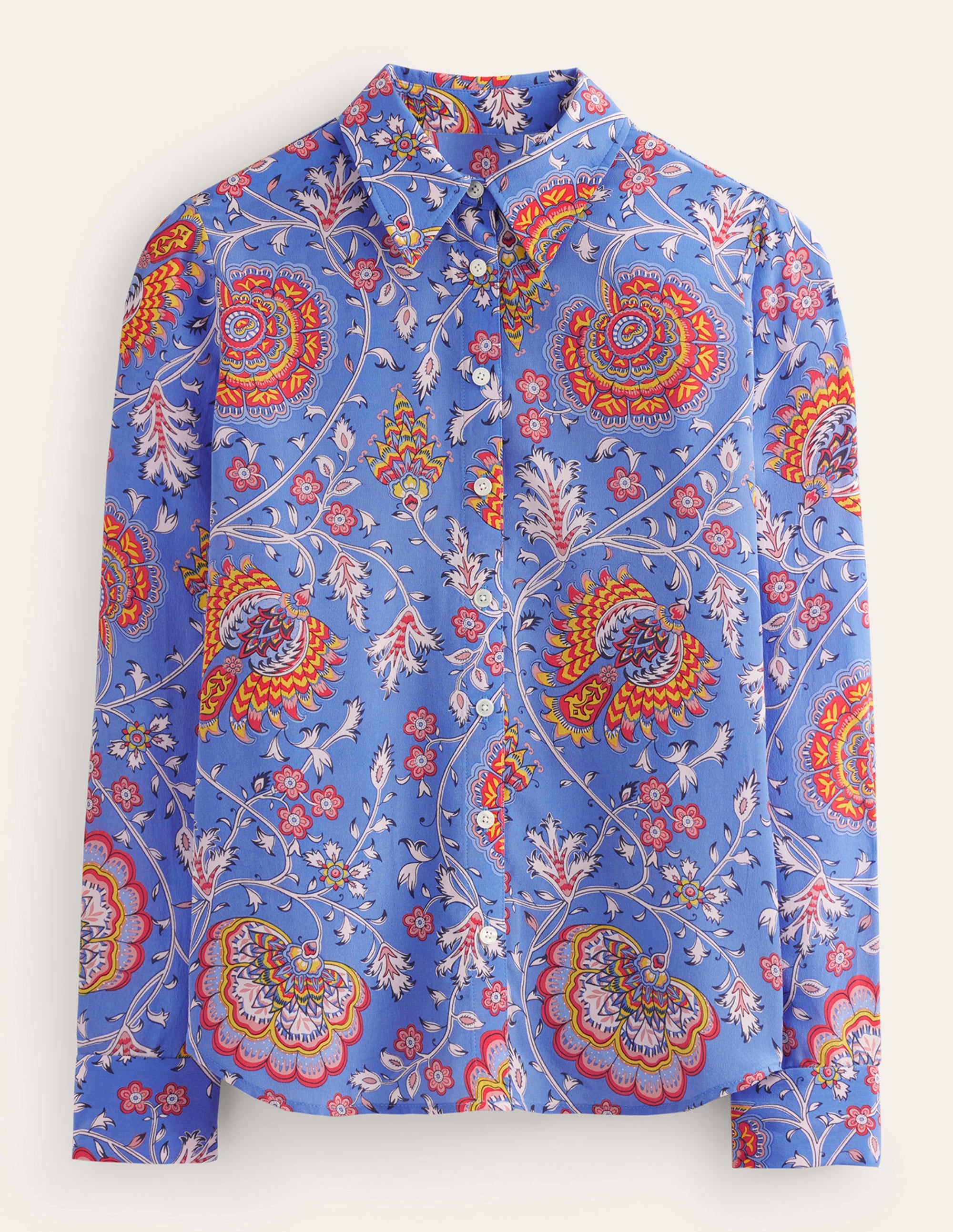 Sienna Silk Shirt-Azure, Gardenia Grove - Image 8