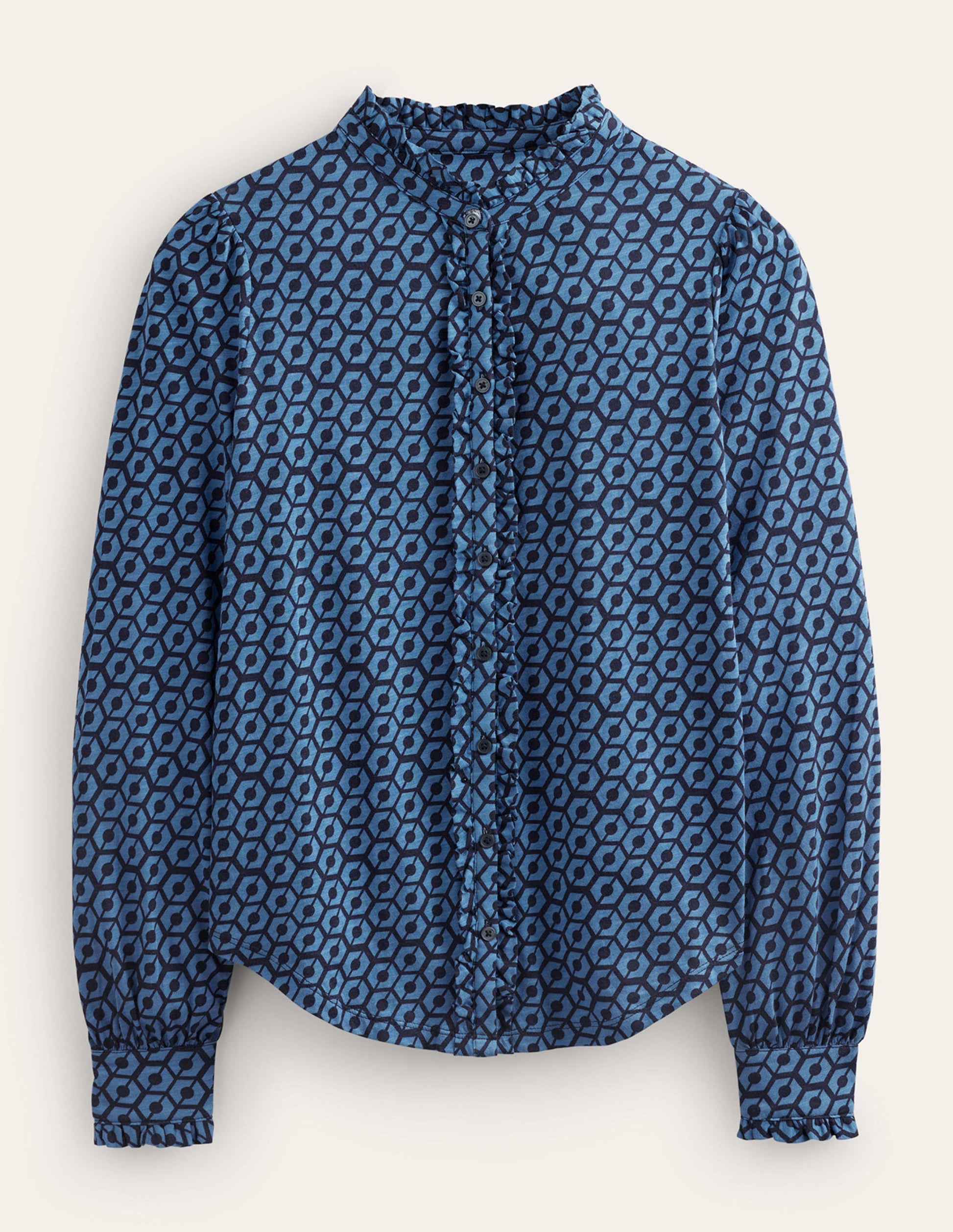 Caroline Jersey-Hemd-Azurblau, Reverie-5