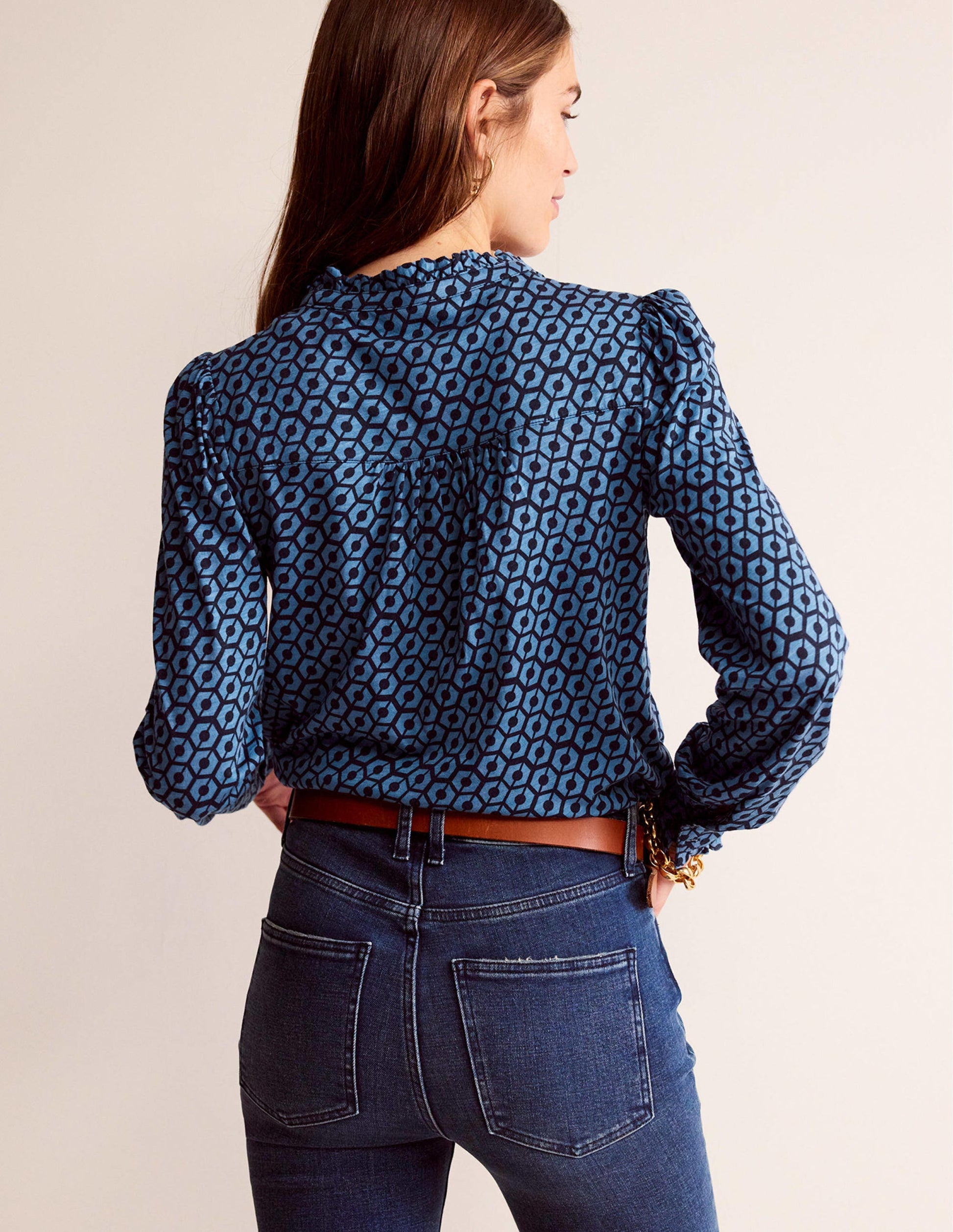 Caroline Jersey-Hemd-Azurblau, Reverie-3
