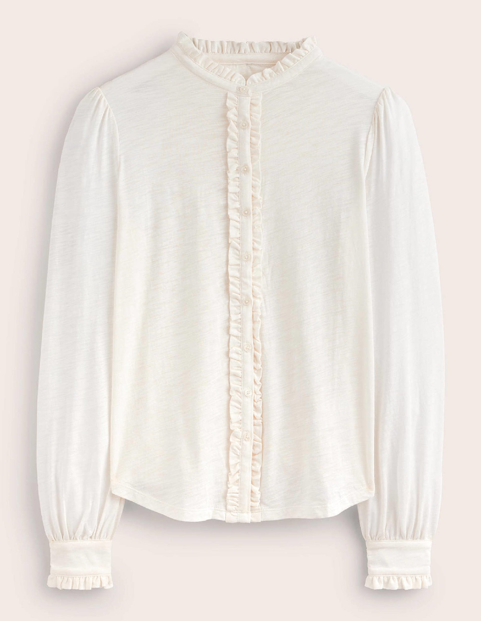 Caroline Jersey Shirt-Ivory-5