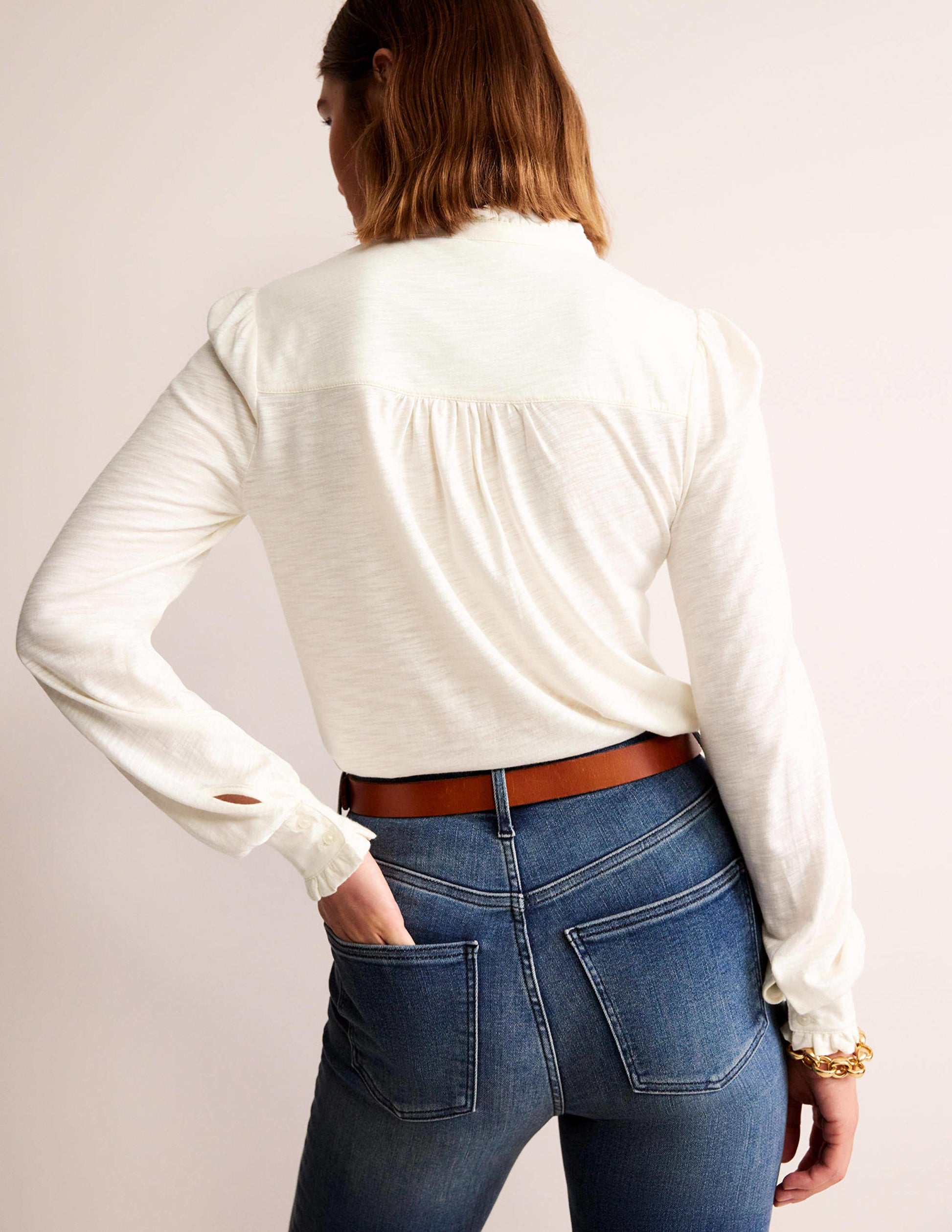 Caroline Jersey Shirt-Ivory-3