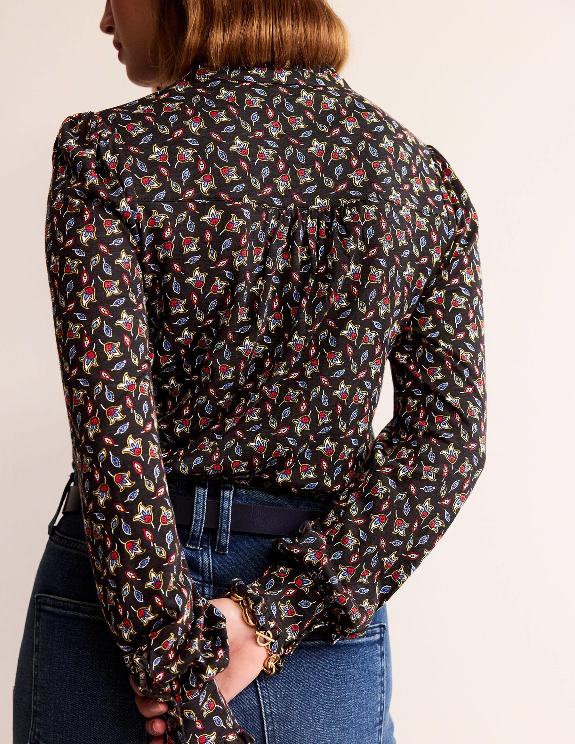 Caroline Jersey-Hemd-Bunt, Tulpenknospe - Image 3