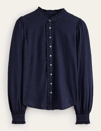 Caroline Jersey Shirt-Navy-8