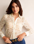 Chemise romantique en dentelle-Ivoire