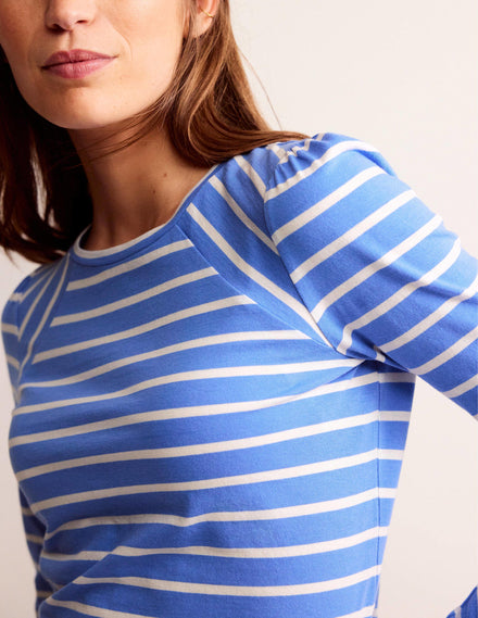 Arabella Gestreiftes T-Shirt-Marine, Naturweiß