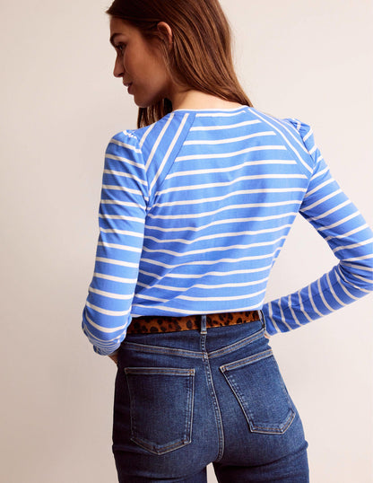 Arabella Gestreiftes T-Shirt-Marine, Naturweiß-3