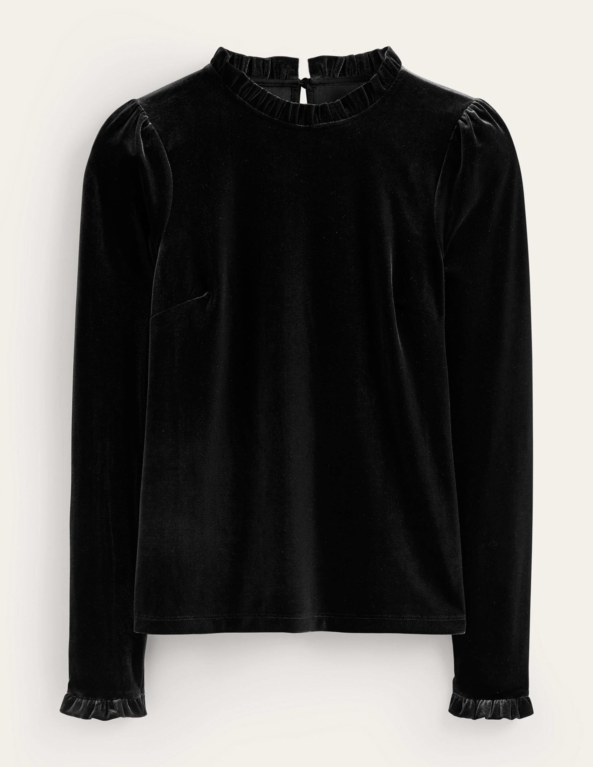 Top volanté en velours-Noir - Image 6