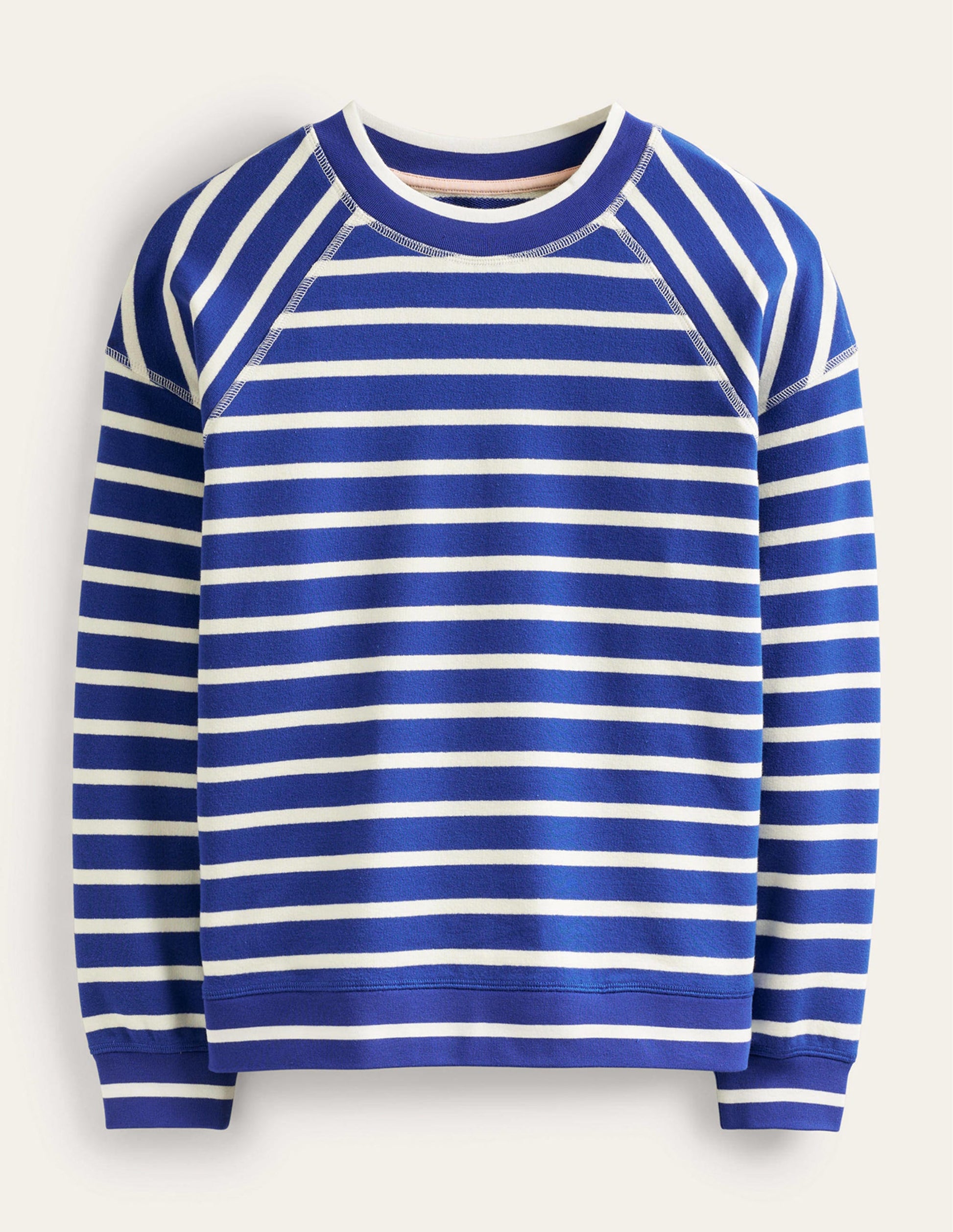 Gestreiftes Raglan-Sweatshirt-Surf The Web, Naturweiß-5