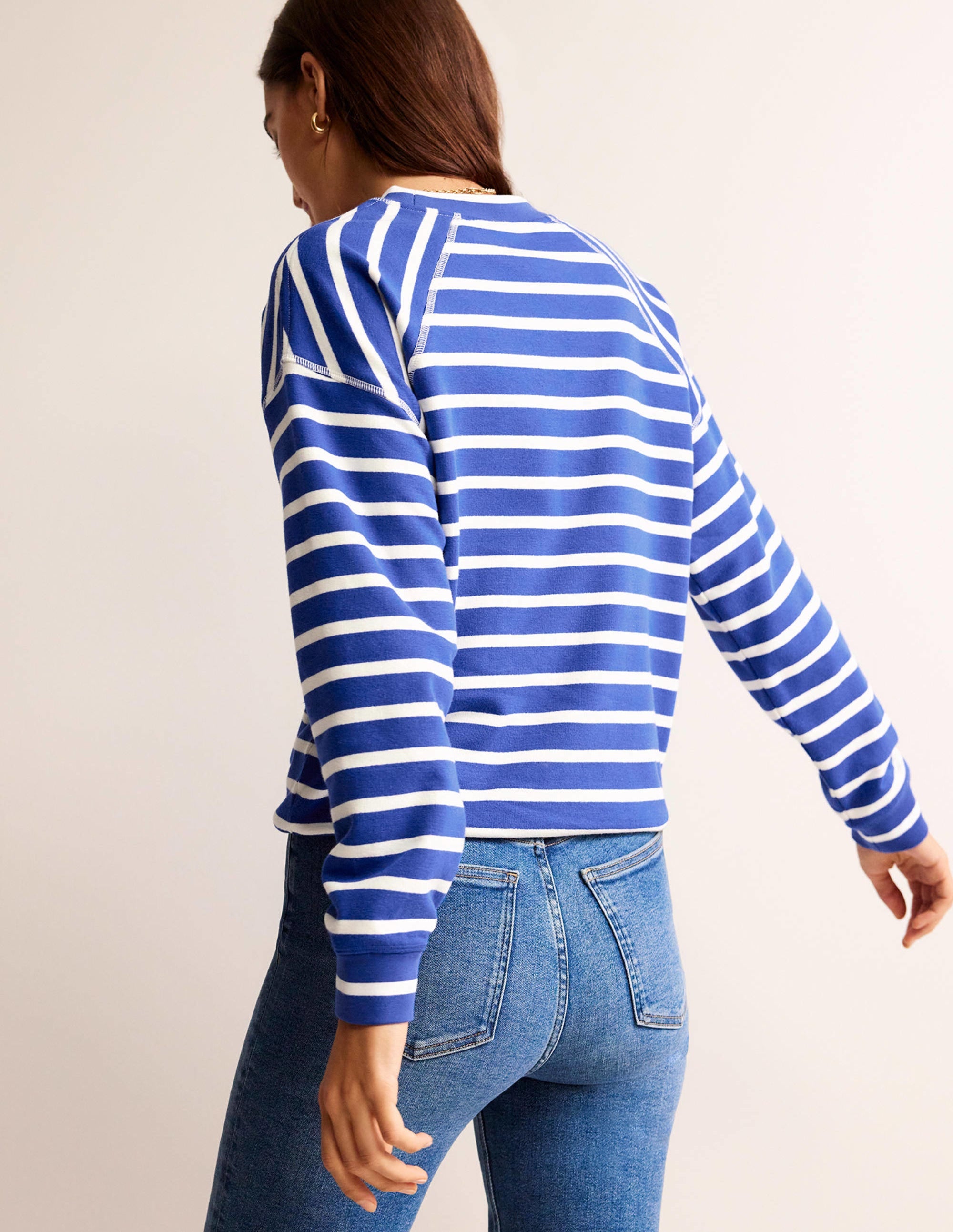 Gestreiftes Raglan-Sweatshirt-Surf The Web, Naturweiß - Image 3