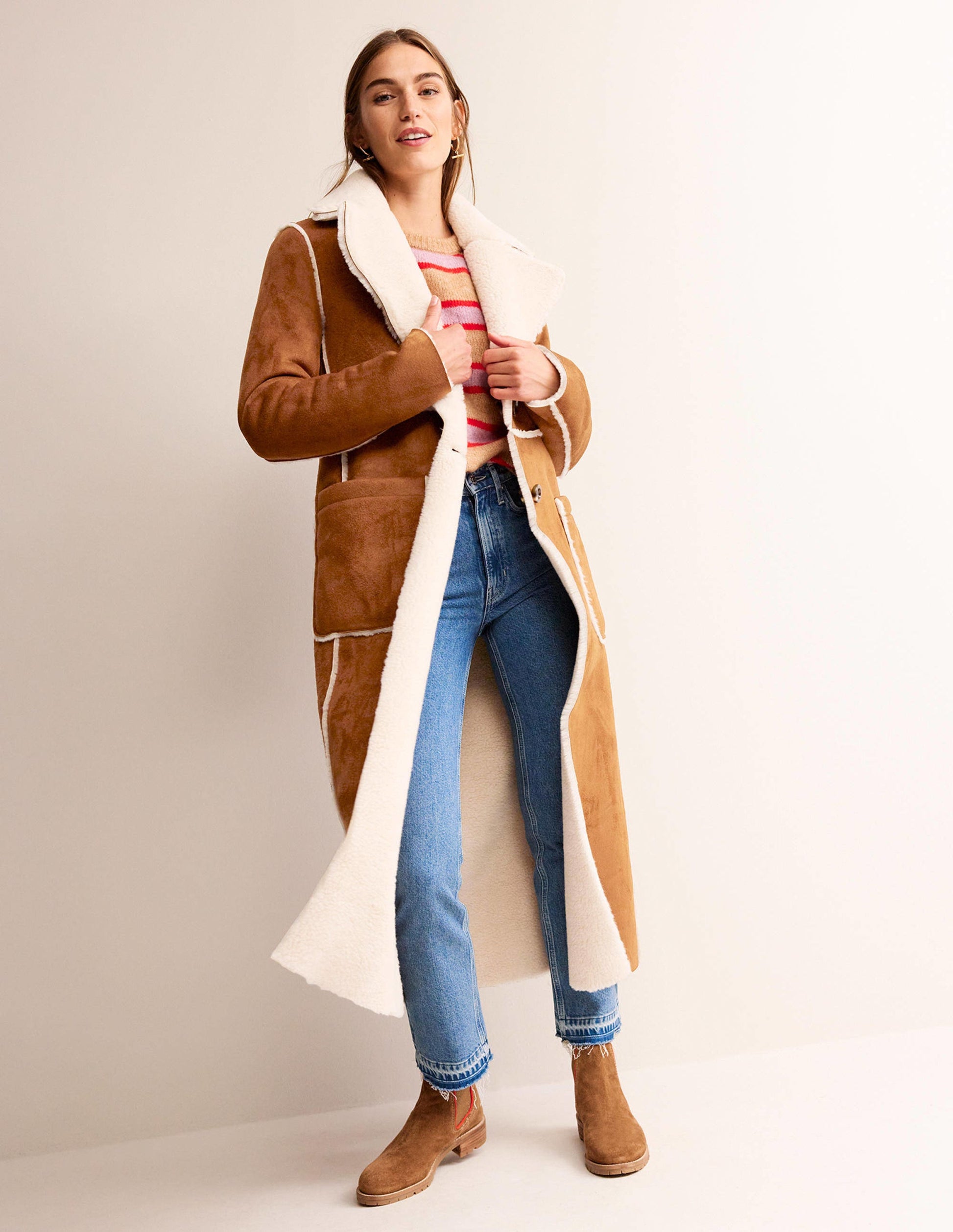 Reversible Faux-Shearling Coat-Hazel Brown-4