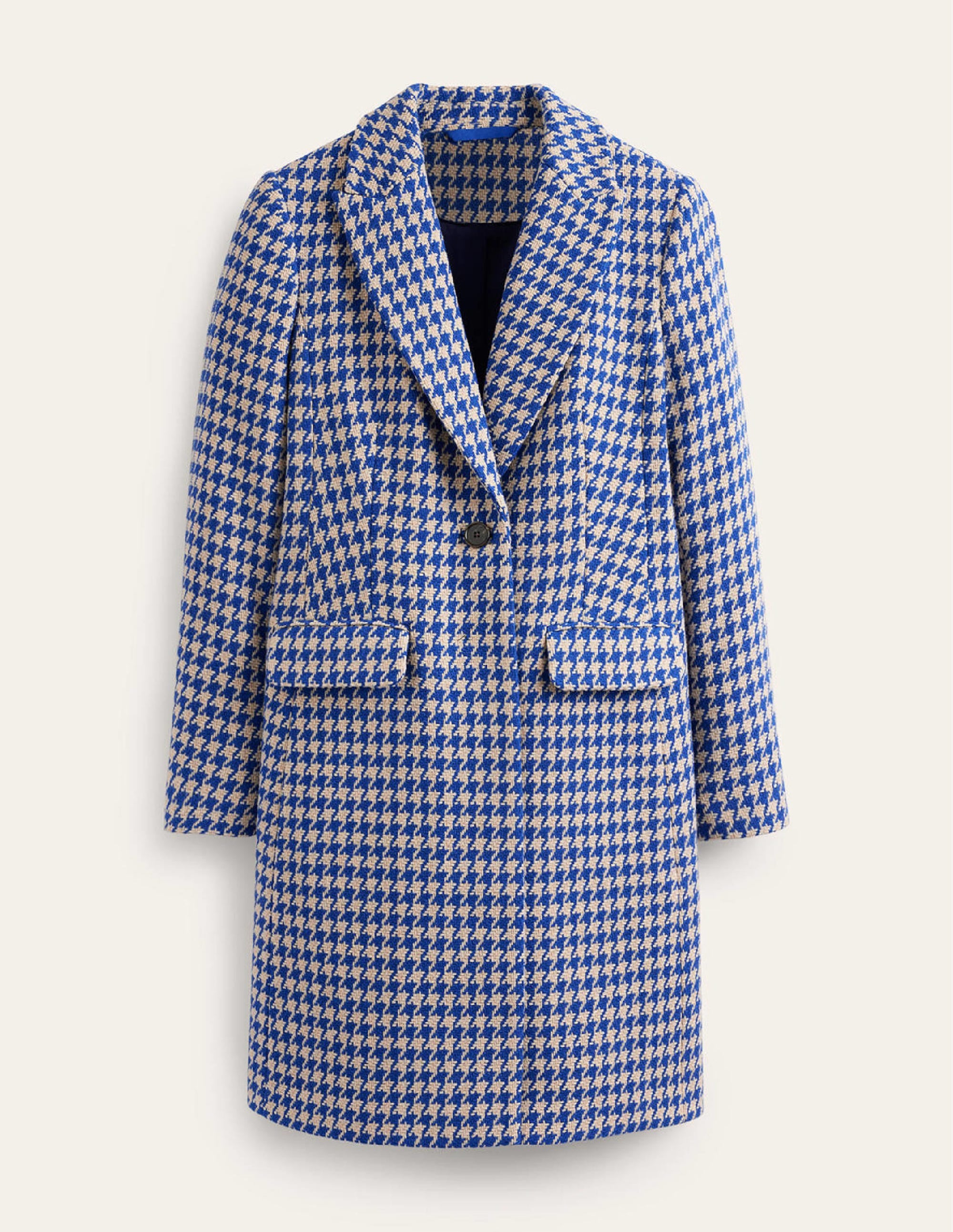 Manteau Canterbury Interest-Pied-de-poule bleu et ivoire - Image 6