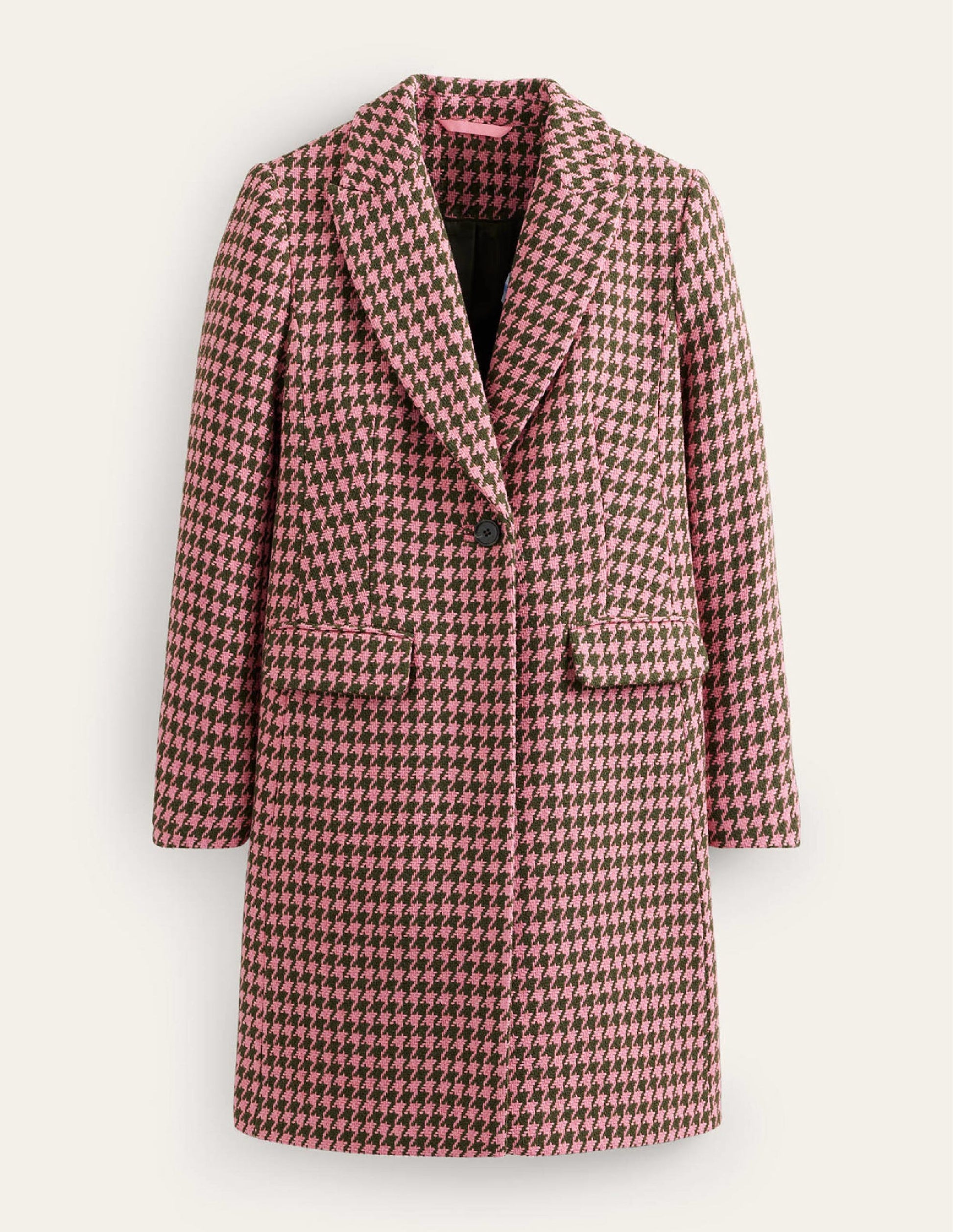 Manteau Canterbury Interest-Pied-de-poule rose et kaki-6