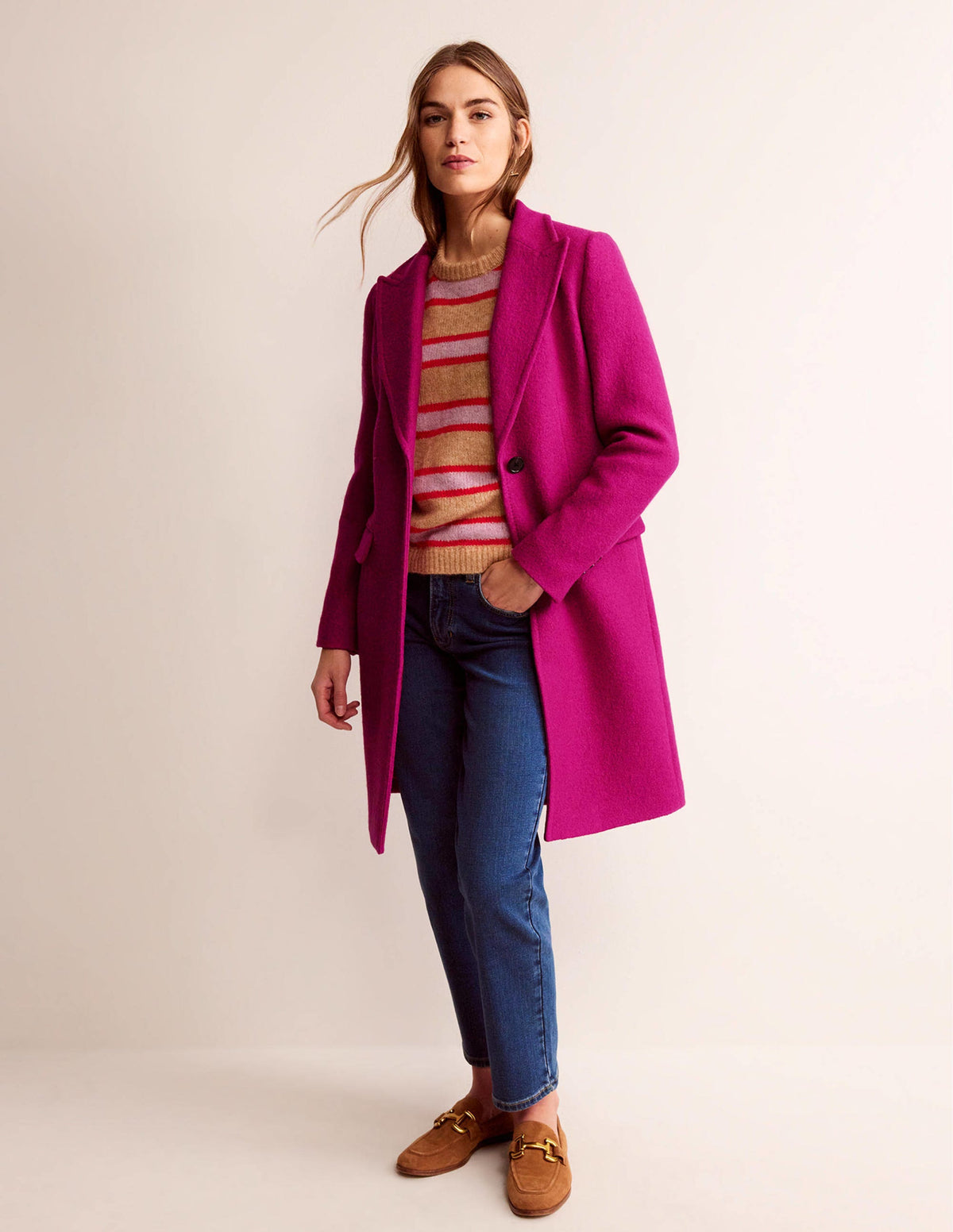 Canterbury Texturierter Mantel-Magenta-5