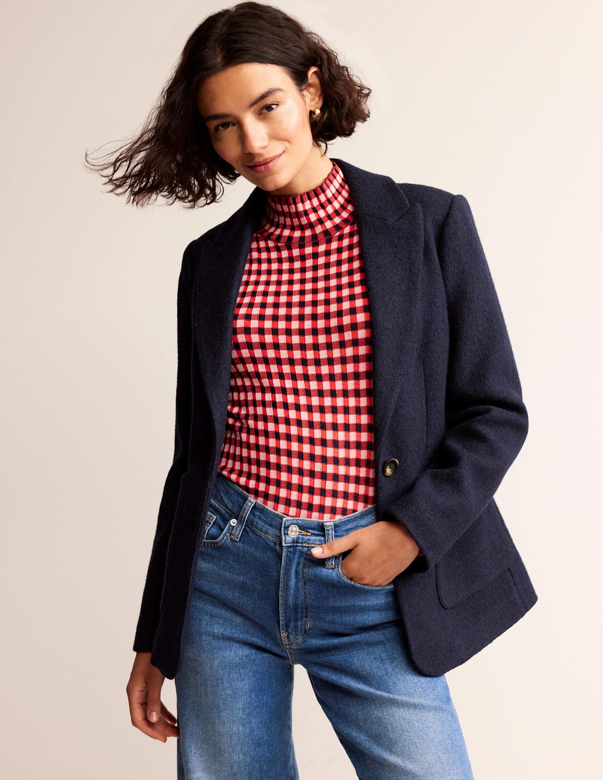 Blazer Marylebone texturé-Bleu marine - Image 1