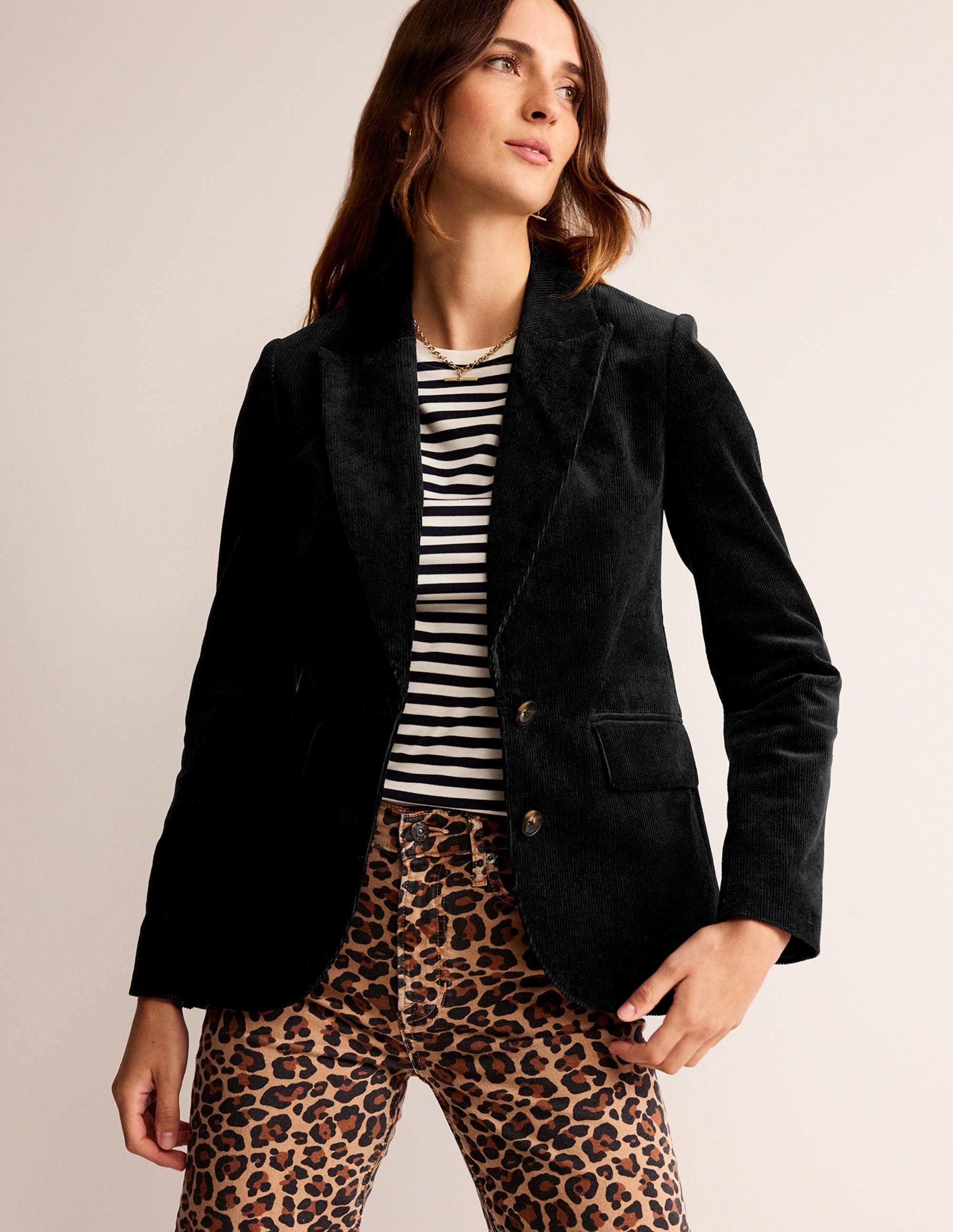 Blazer Marylebone en velours-Noir - Image 1