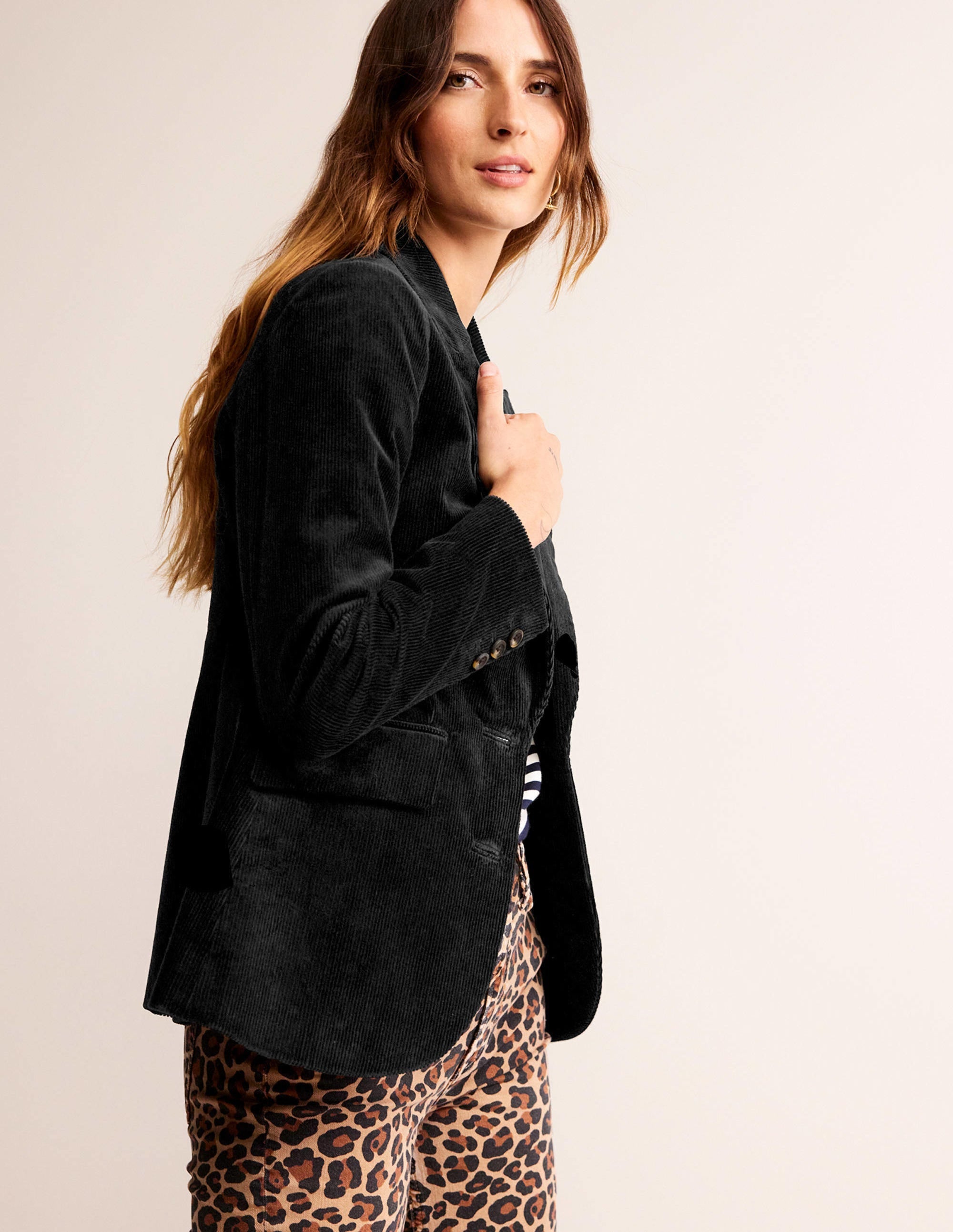 Blazer Marylebone en velours-Noir - Image 4