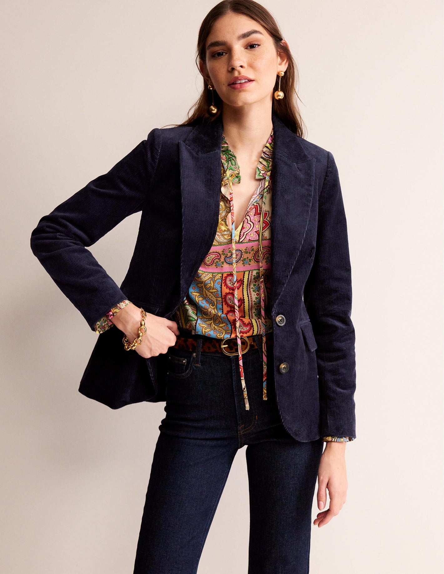 The Marylebone Cord-Blazer-Marineblau