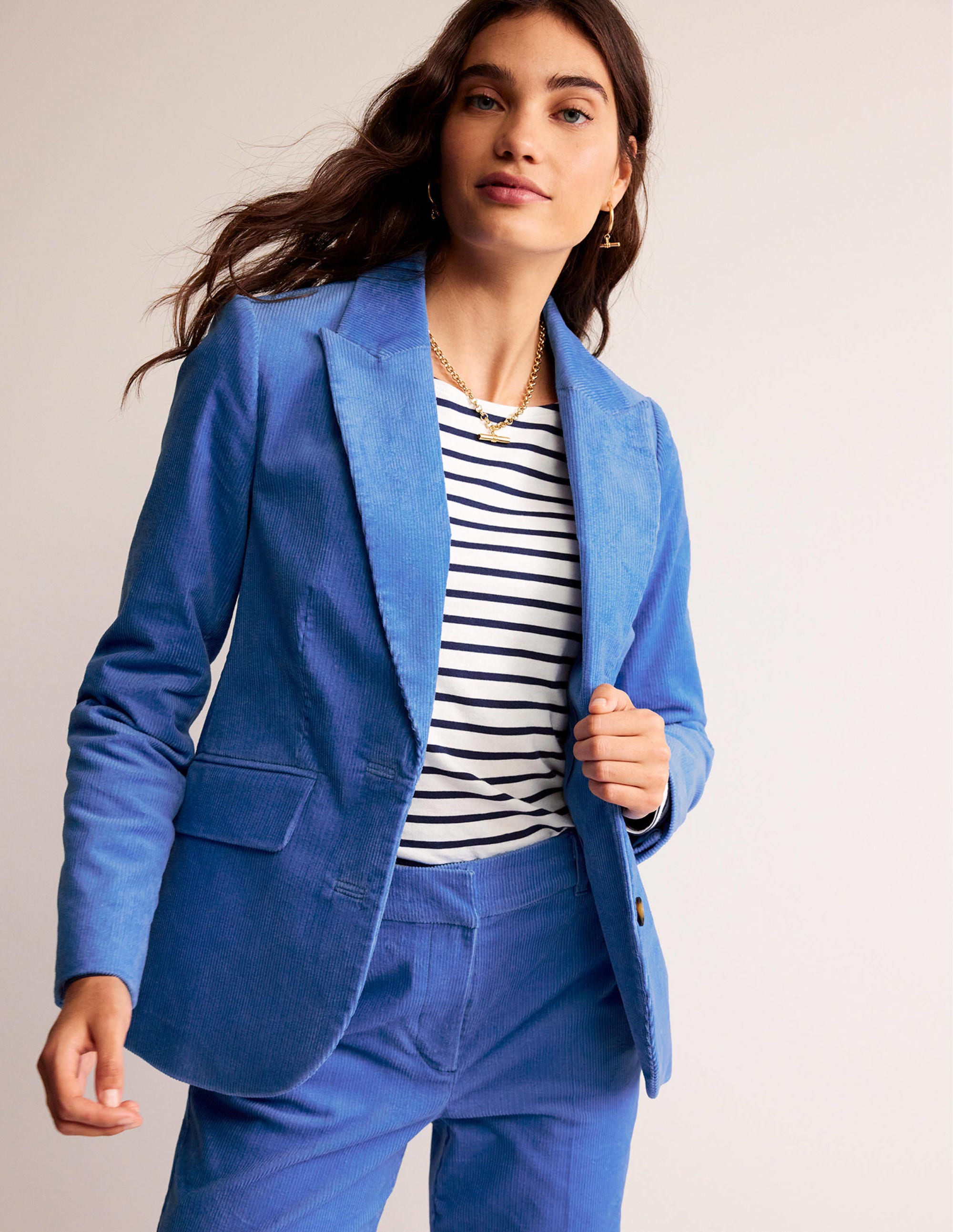 Blazer Marylebone en velours-Marina - Image 1