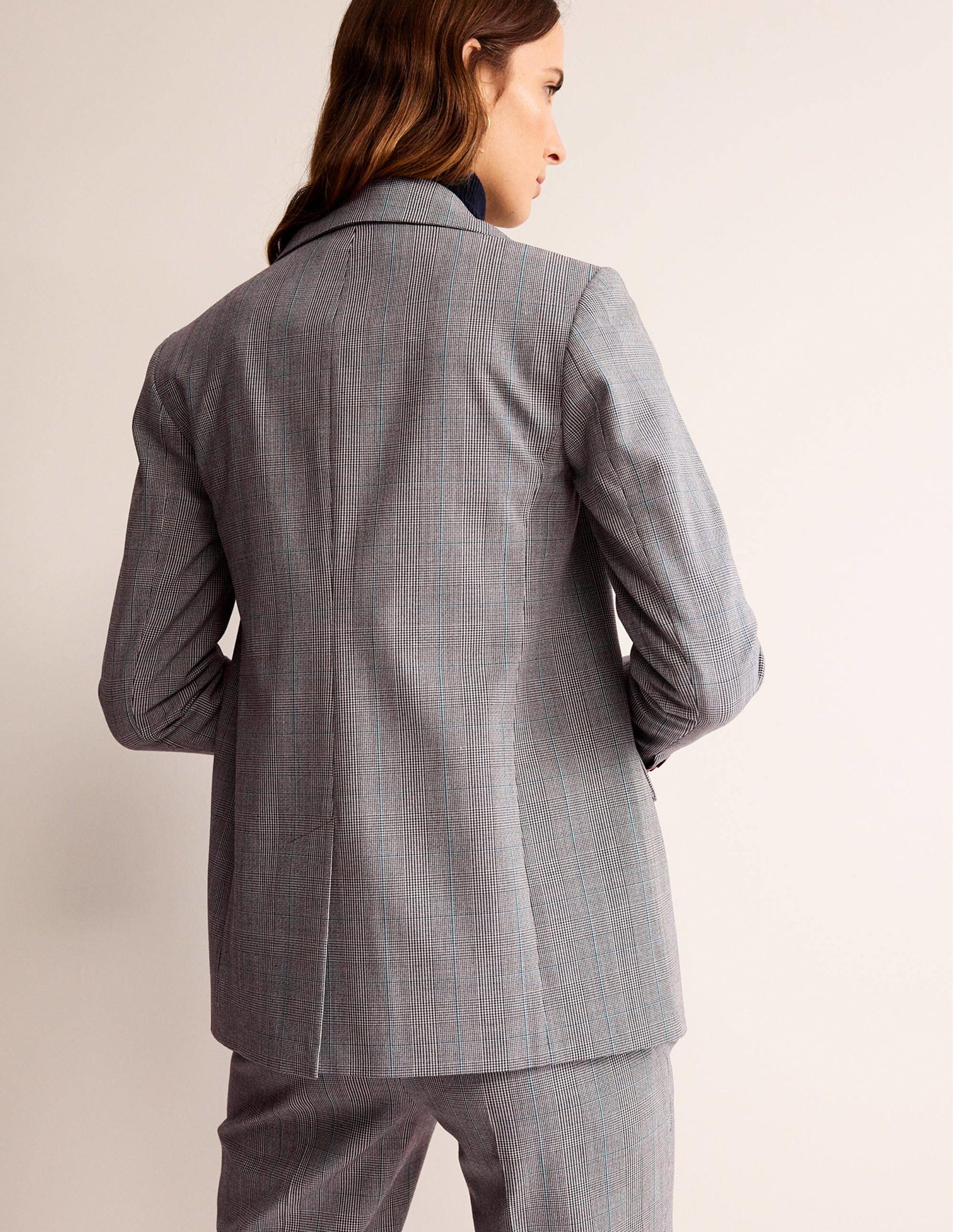 Blazer Bloomsbury en laine-Ivoire, charbon, motif Blue Pow-3