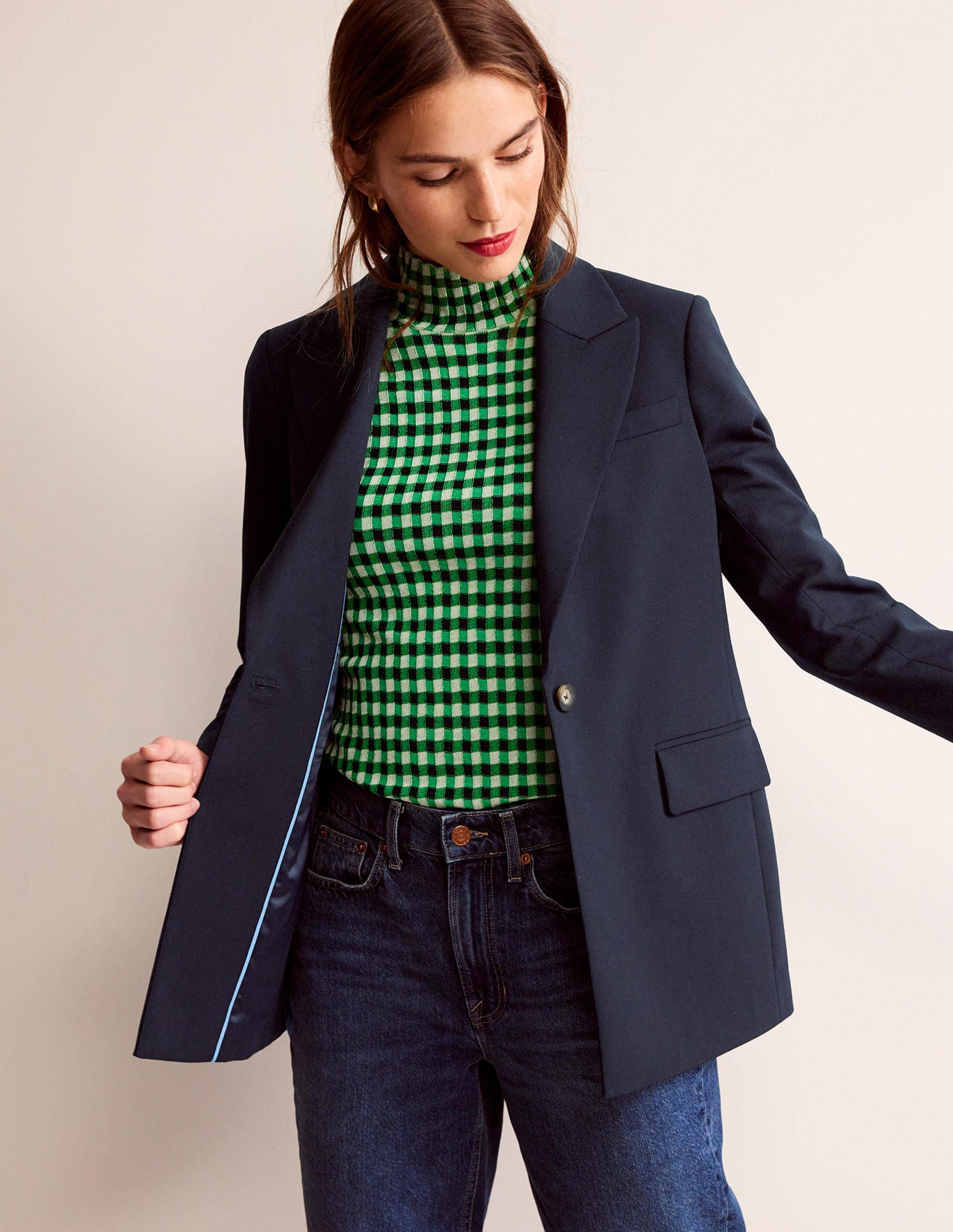 Bloomsbury Wool Blazer-Navy - Image 4