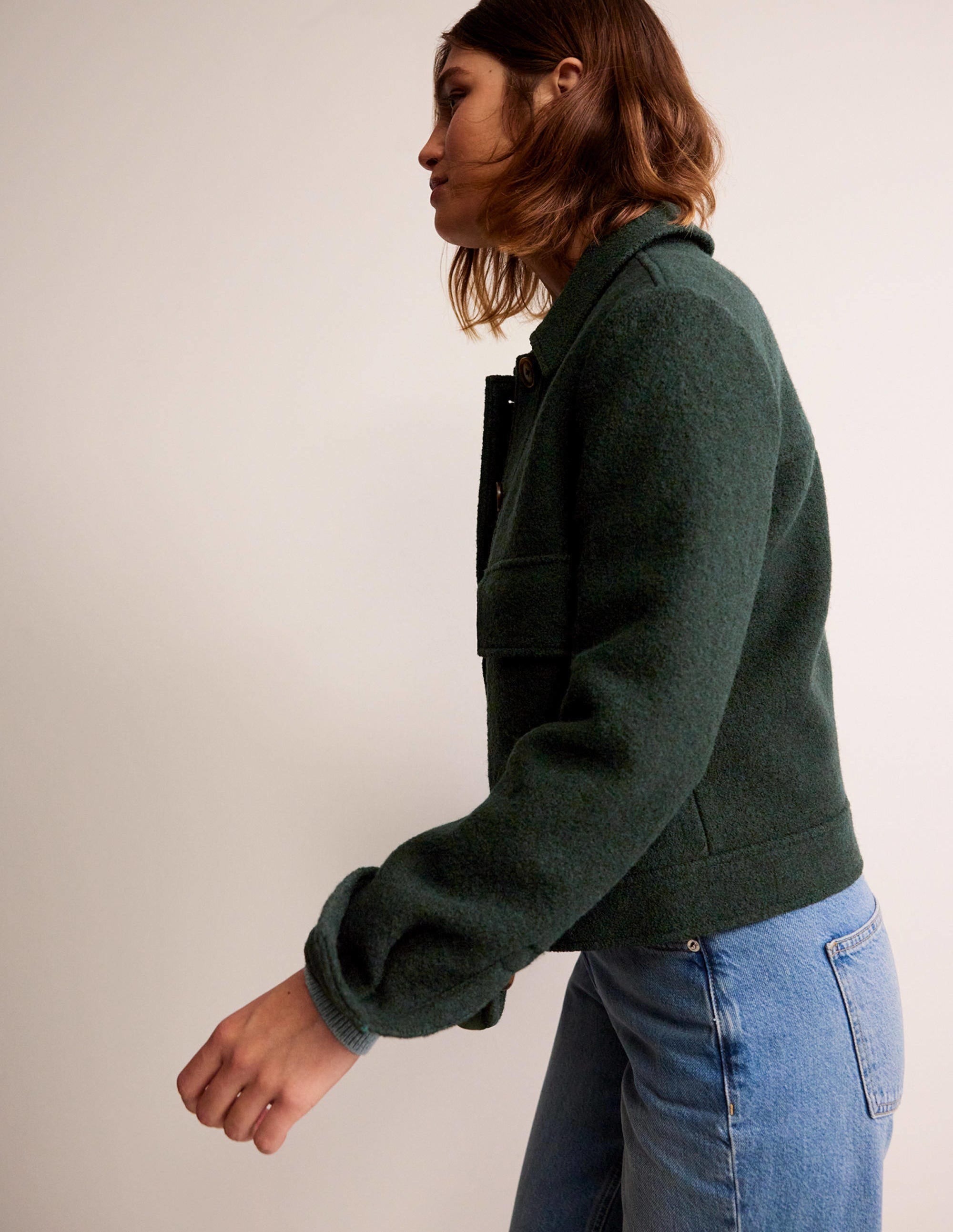 Veste en laine texturée à col-Vert - Image 4