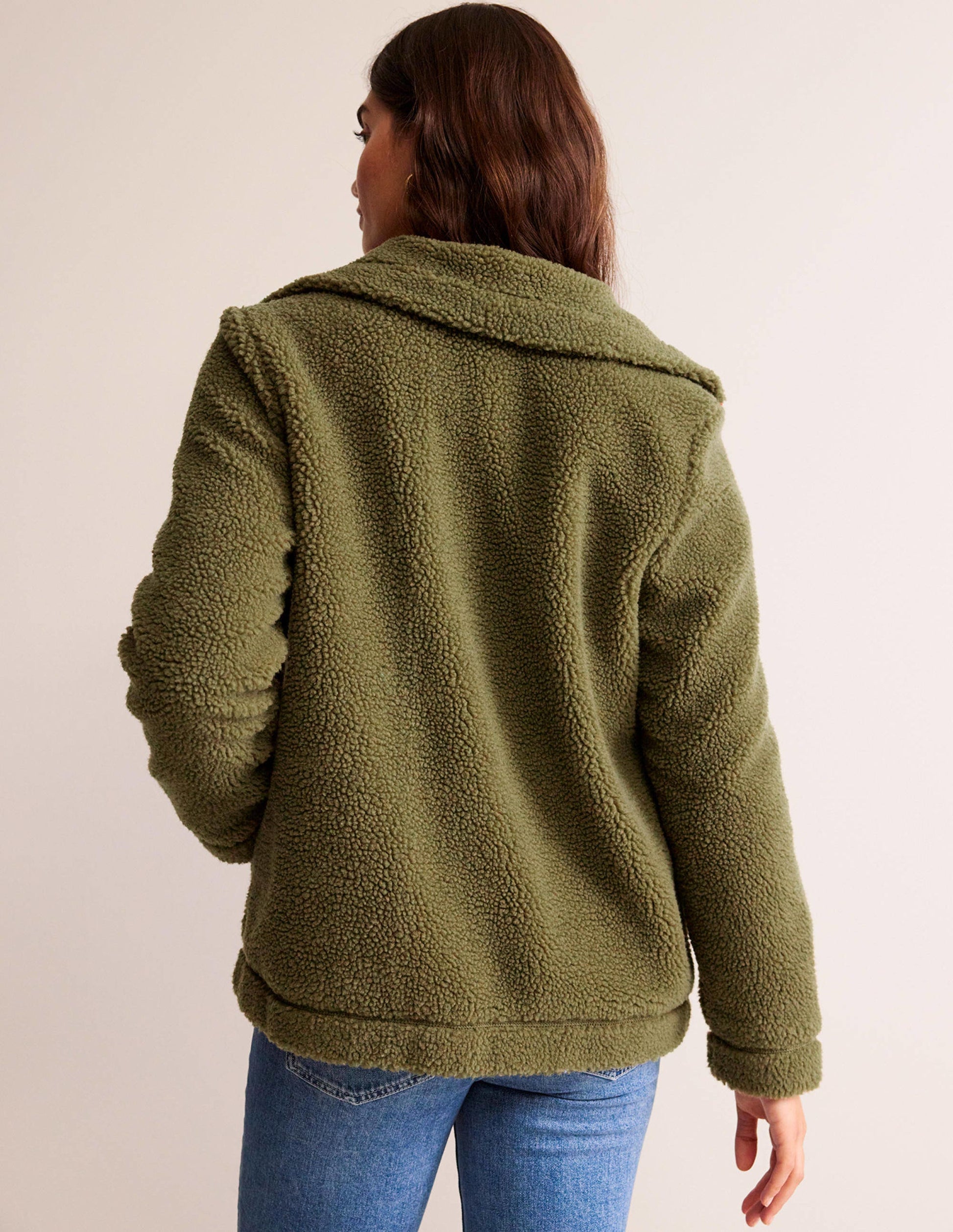 Borg-Jacke mit Trichterkragen-Meerjungfrau, Hibiskus, Seerose-3