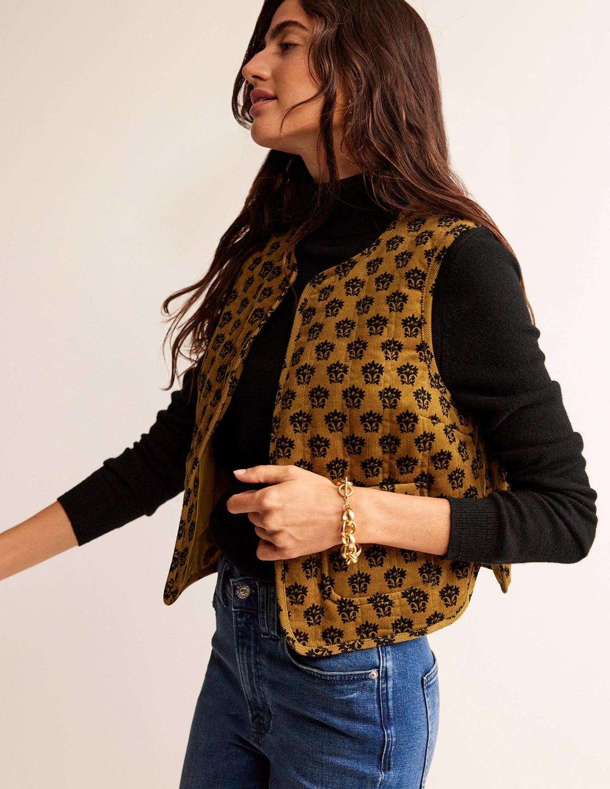 Cord-Weste-Goldoliv, Lilie - Image 4