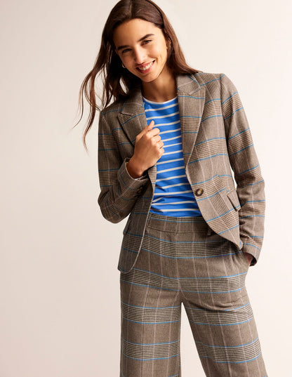 Der Canonbury Woll-Blazer-Kamelbraun und Pink Glencheck