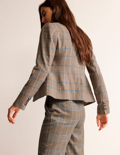 Der Canonbury Woll-Blazer-Kamelbraun und Pink Glencheck