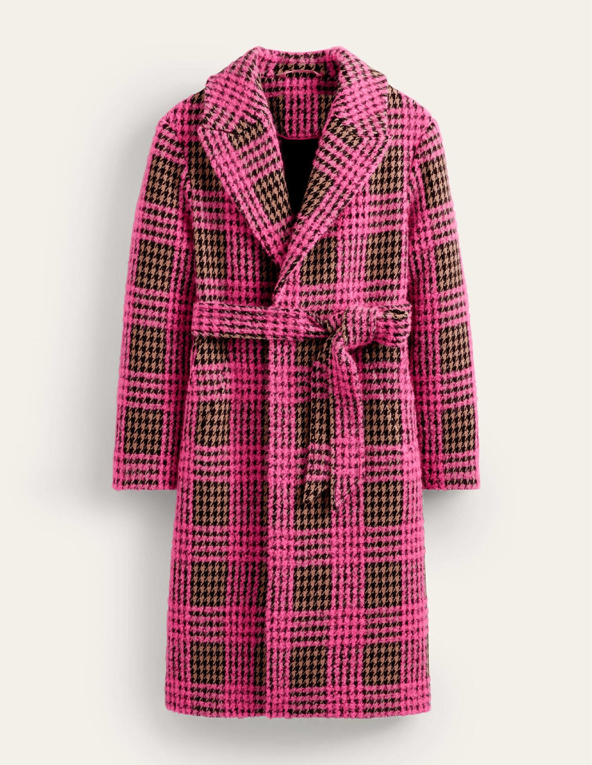 Wickelmantel aus Wolle-Pink Boucle Karo - Image 7