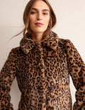 Manteau York en fourrure synthétique-Léopard