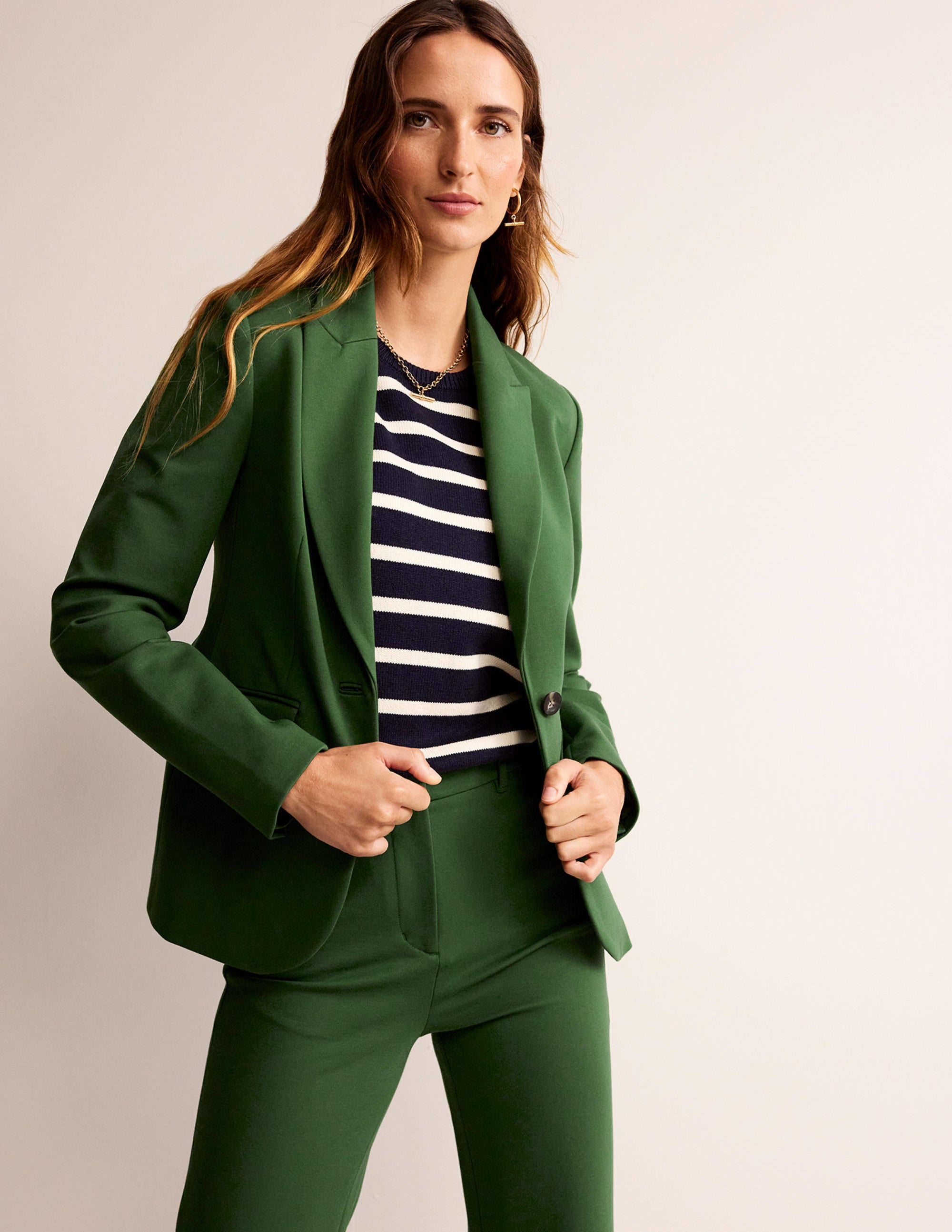 Blazer Marylebone en point de Rome-Vert hivernal - Image 1