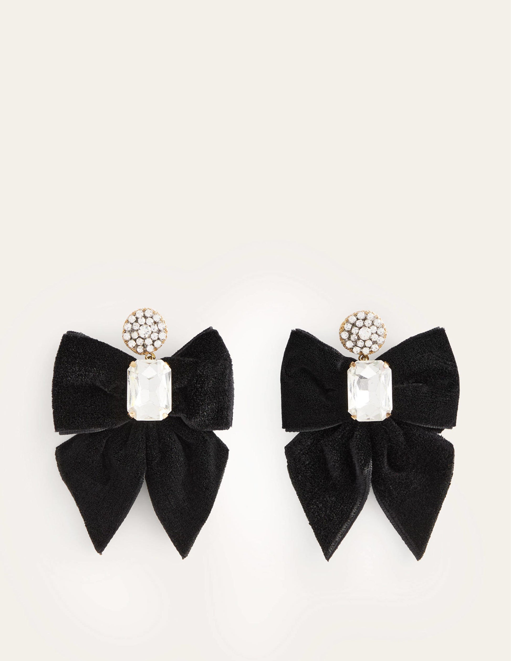 Boucles d'oreilles de fête à nœud-Noir-2