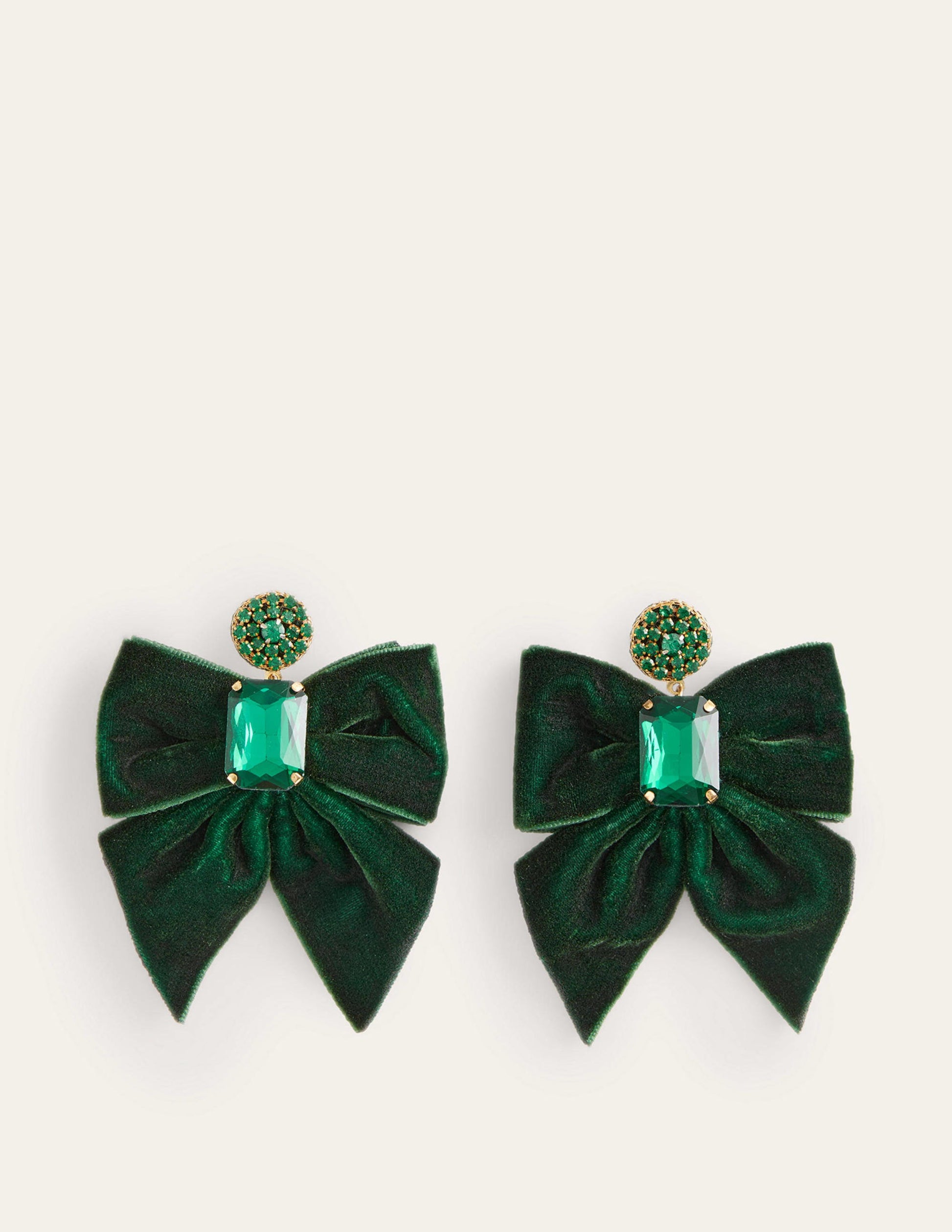 Boucles d'oreilles de fête à nœud-Vert Chatsworth-2