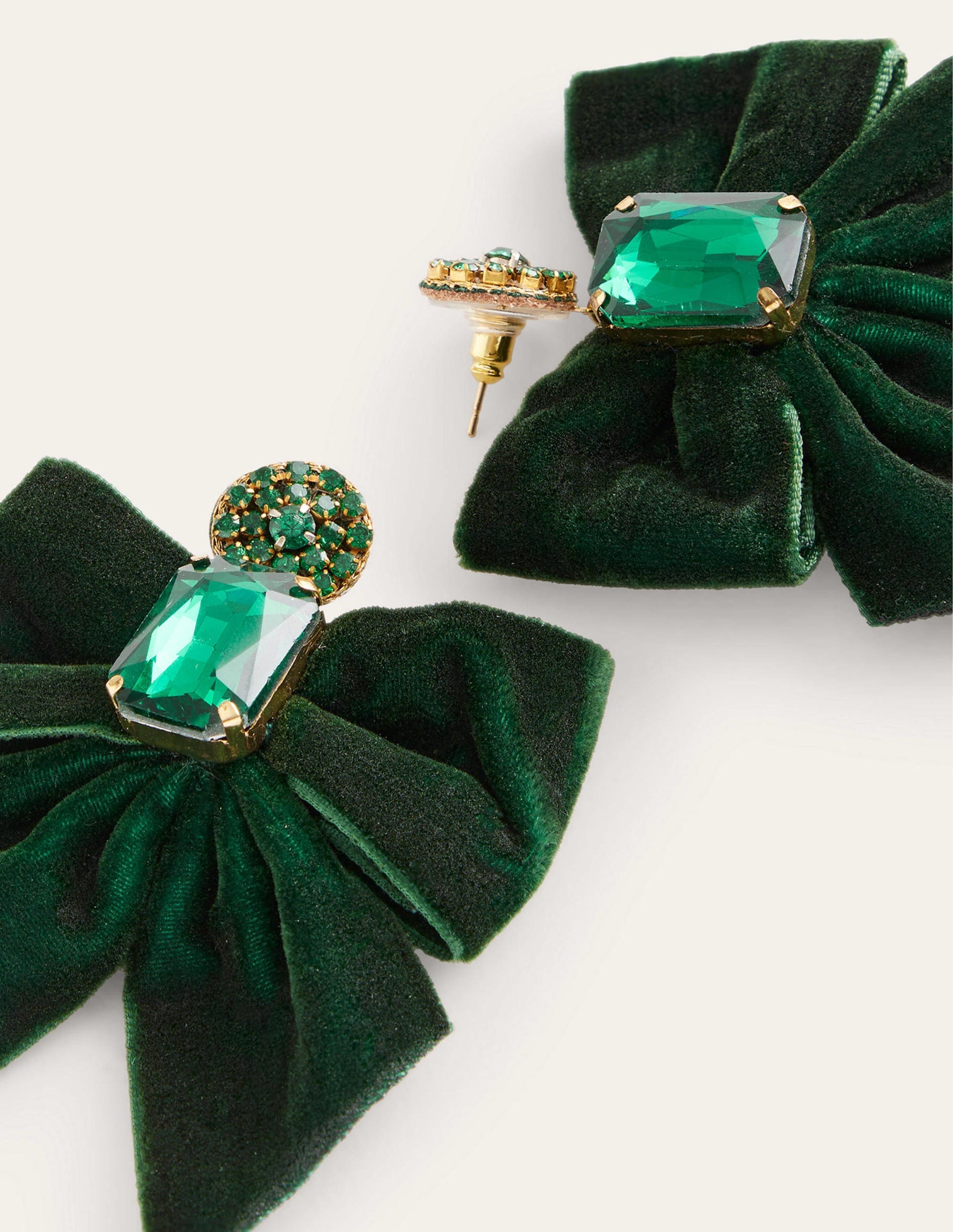 Boucles d'oreilles de fête à nœud-Vert Chatsworth-3