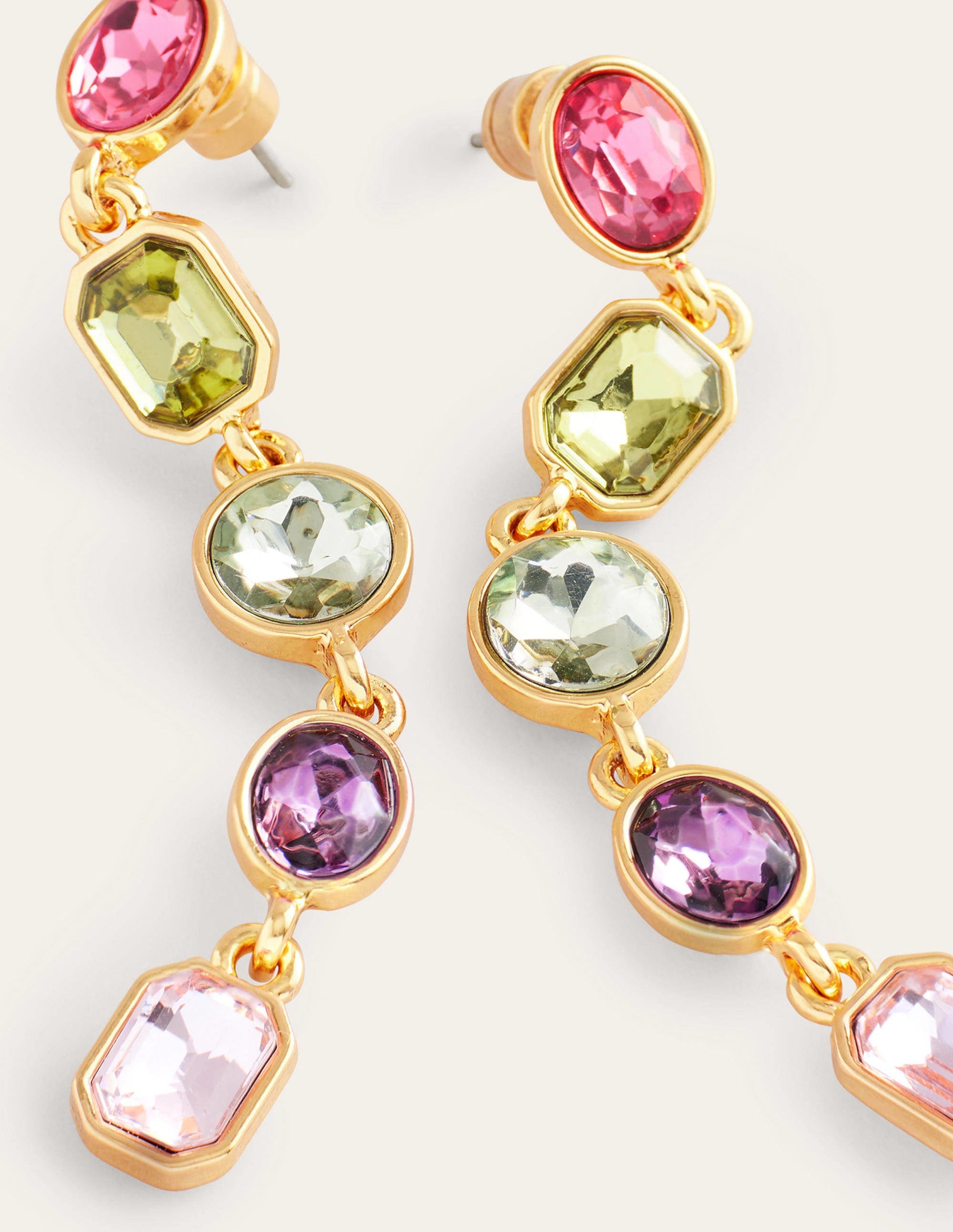 Pendants d'oreilles ornementés-Multi rose-3