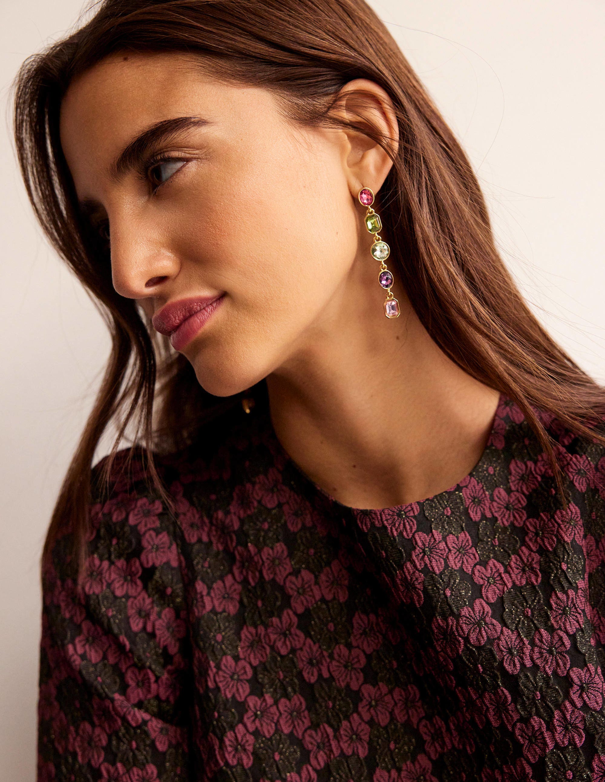 Pendants d'oreilles ornementés-Multi rose - Image 1