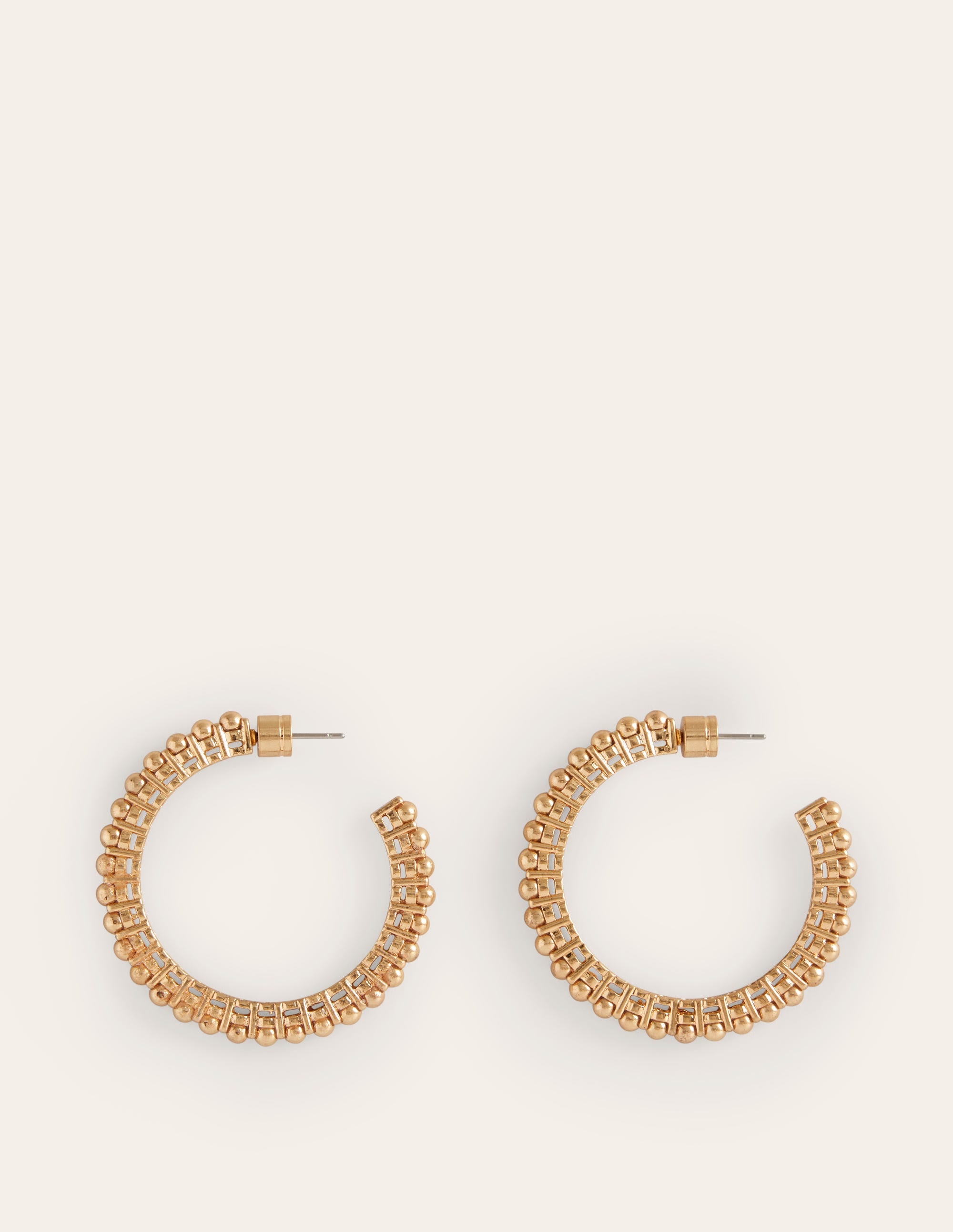 Doppelte Creolen mit Perlendetails-Gold - Image 2