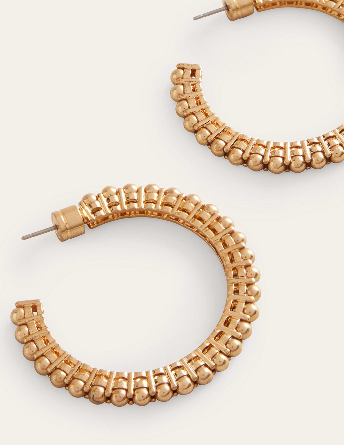 Doppelte Creolen mit Perlendetails-Gold-3