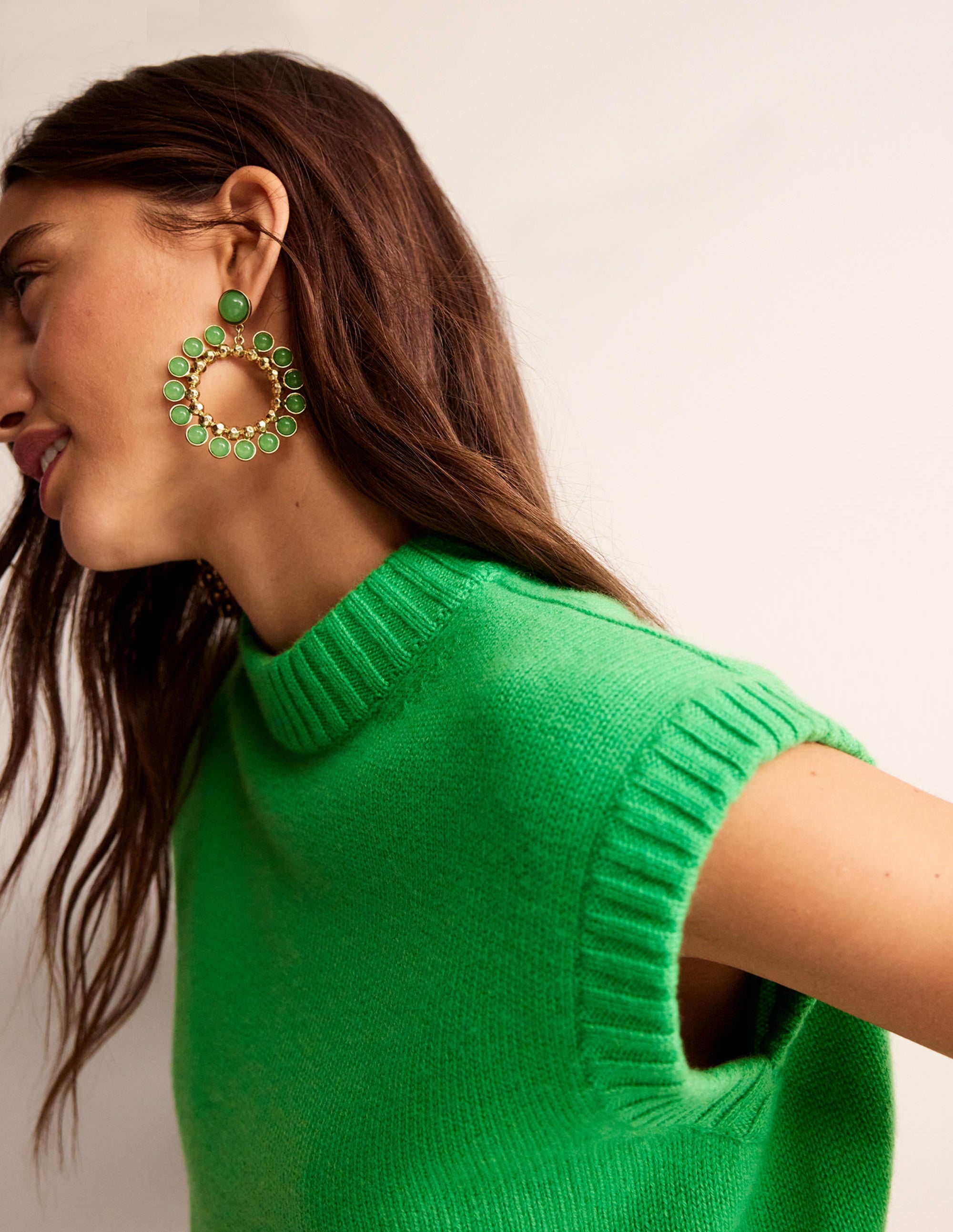 Boucles d'oreilles saisissantes-Vert - Image 1