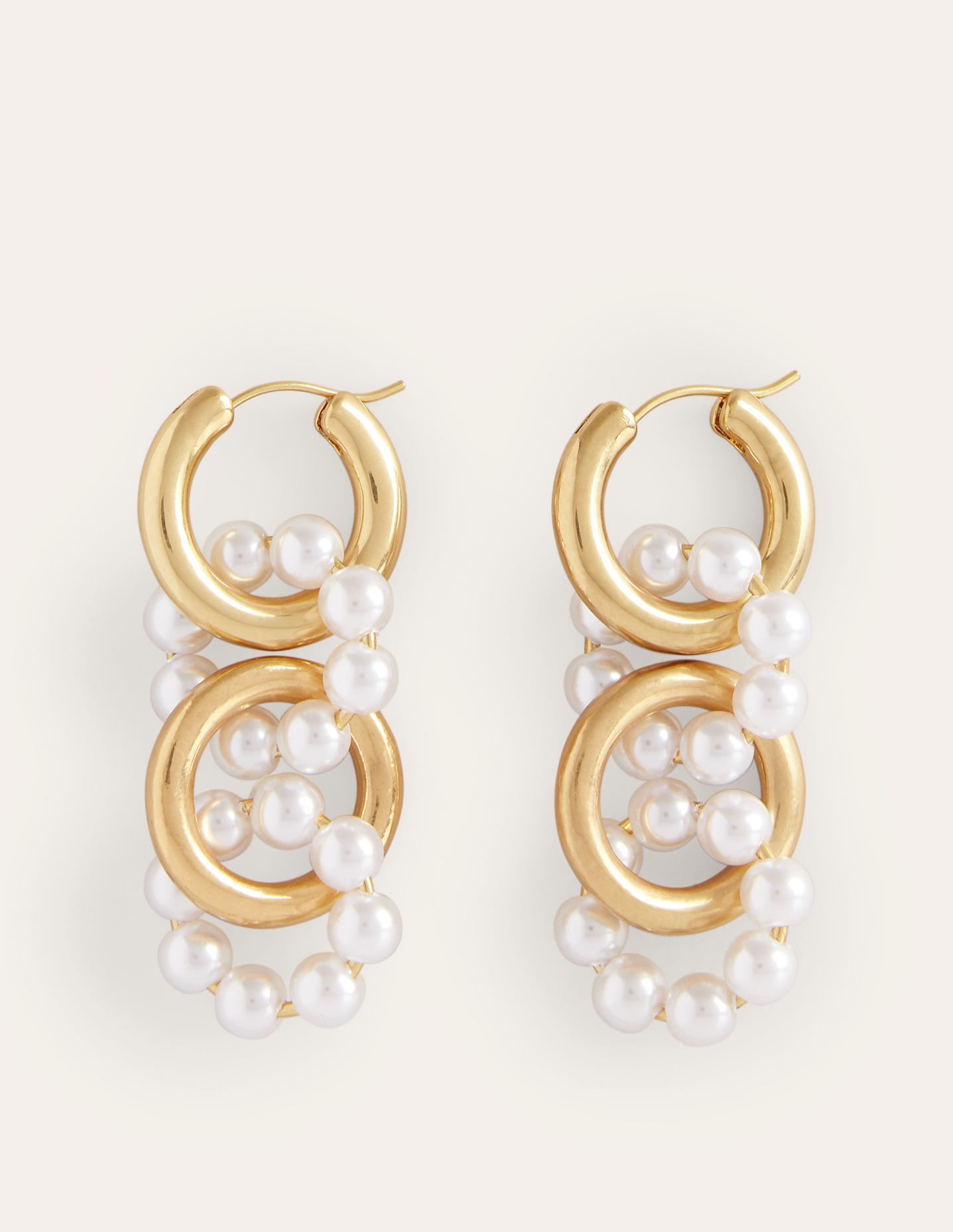 Boucles d'oreilles avec maillons en perles-Perle - Image 2