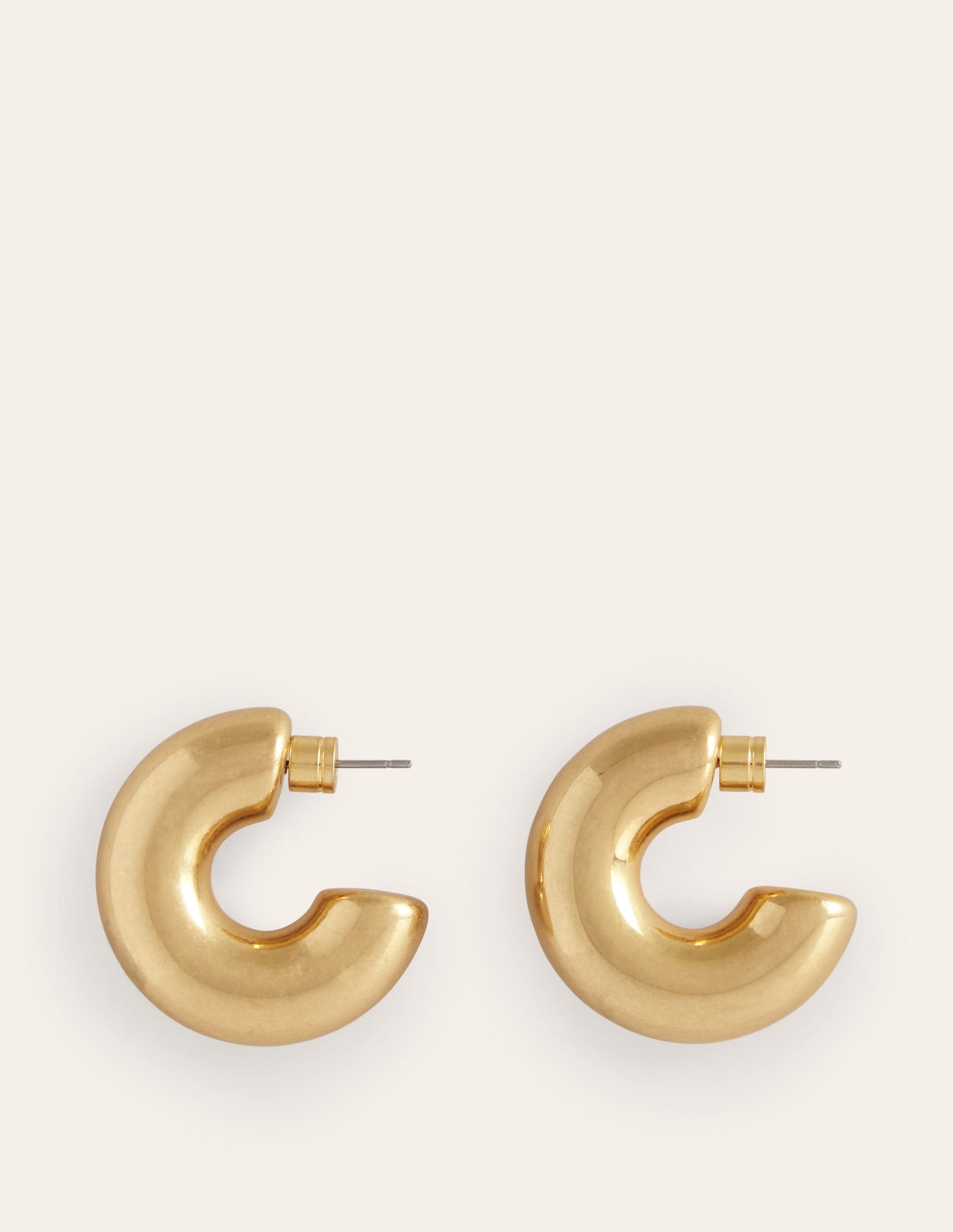 Chunky Small Hoop Earrings-Gold