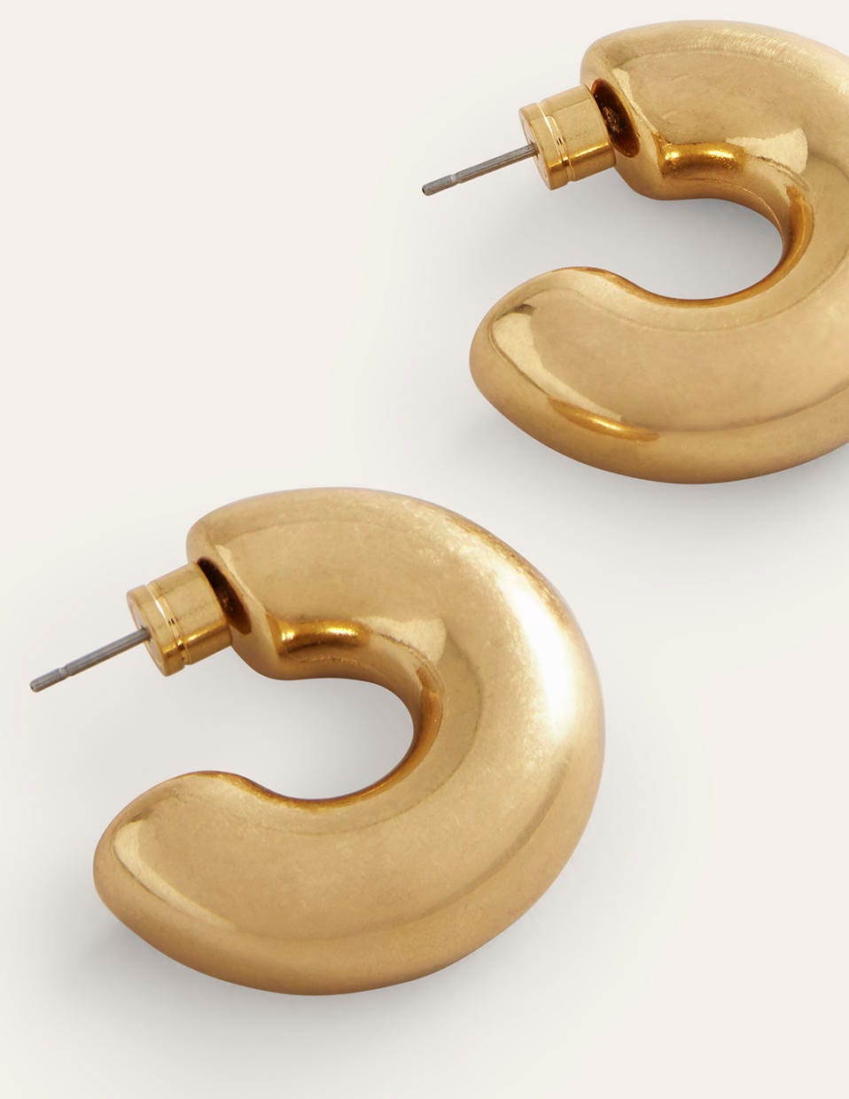 Chunky Small Hoop Earrings-Gold