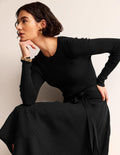 Lola Knitted Midi Dress-Black