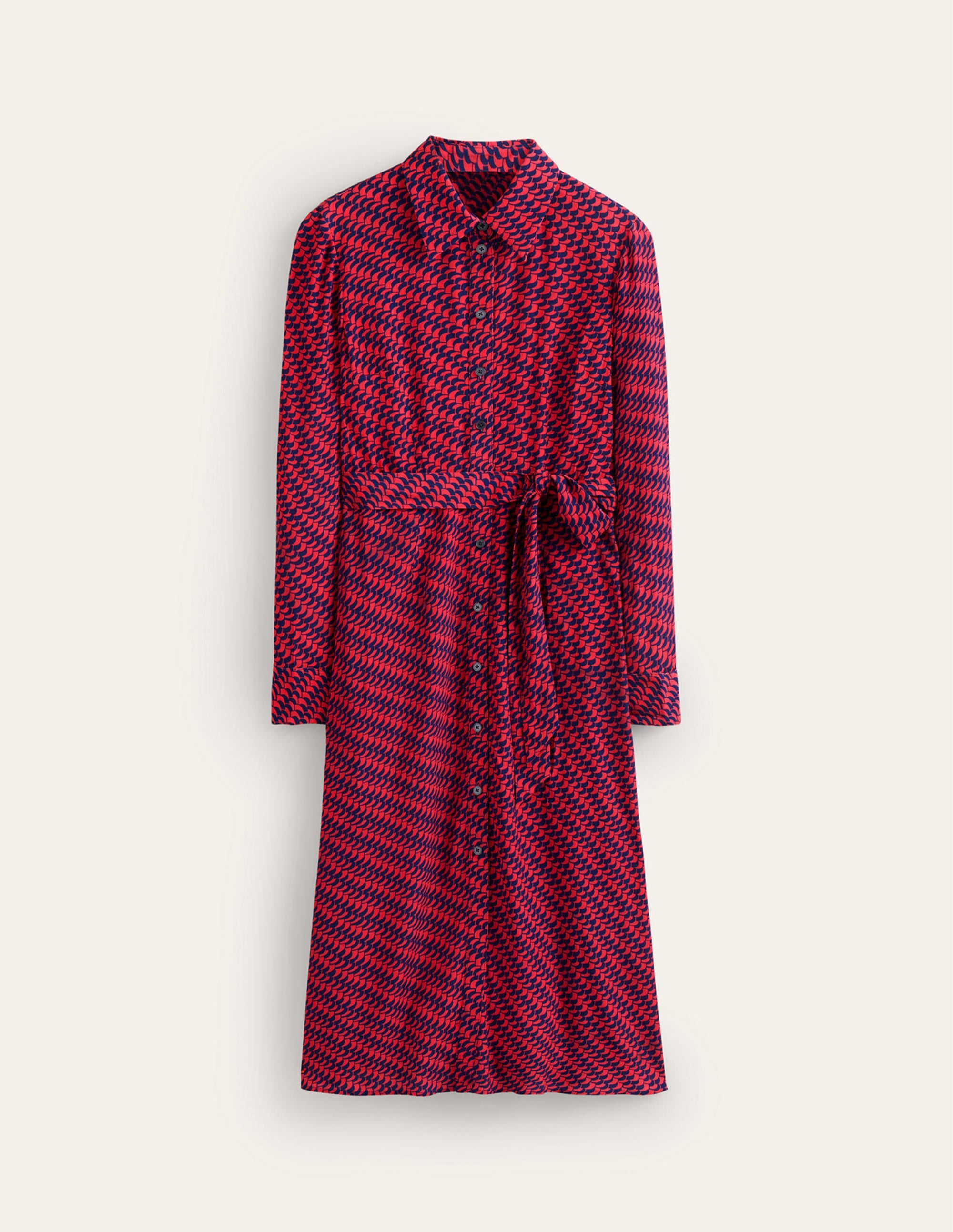 Kate Midi Shirt Dress-Pop Peony, Geo Fall - Image 5